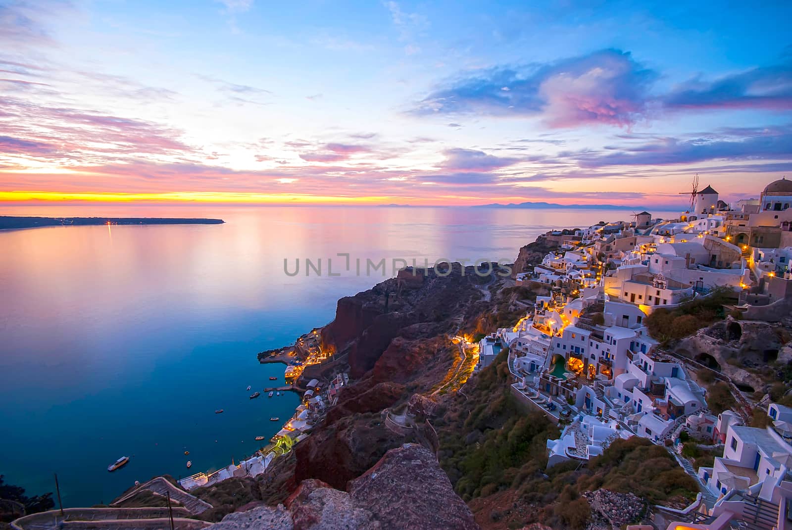 Oia Santorini Greece famous with romantic and beautiful sunsets