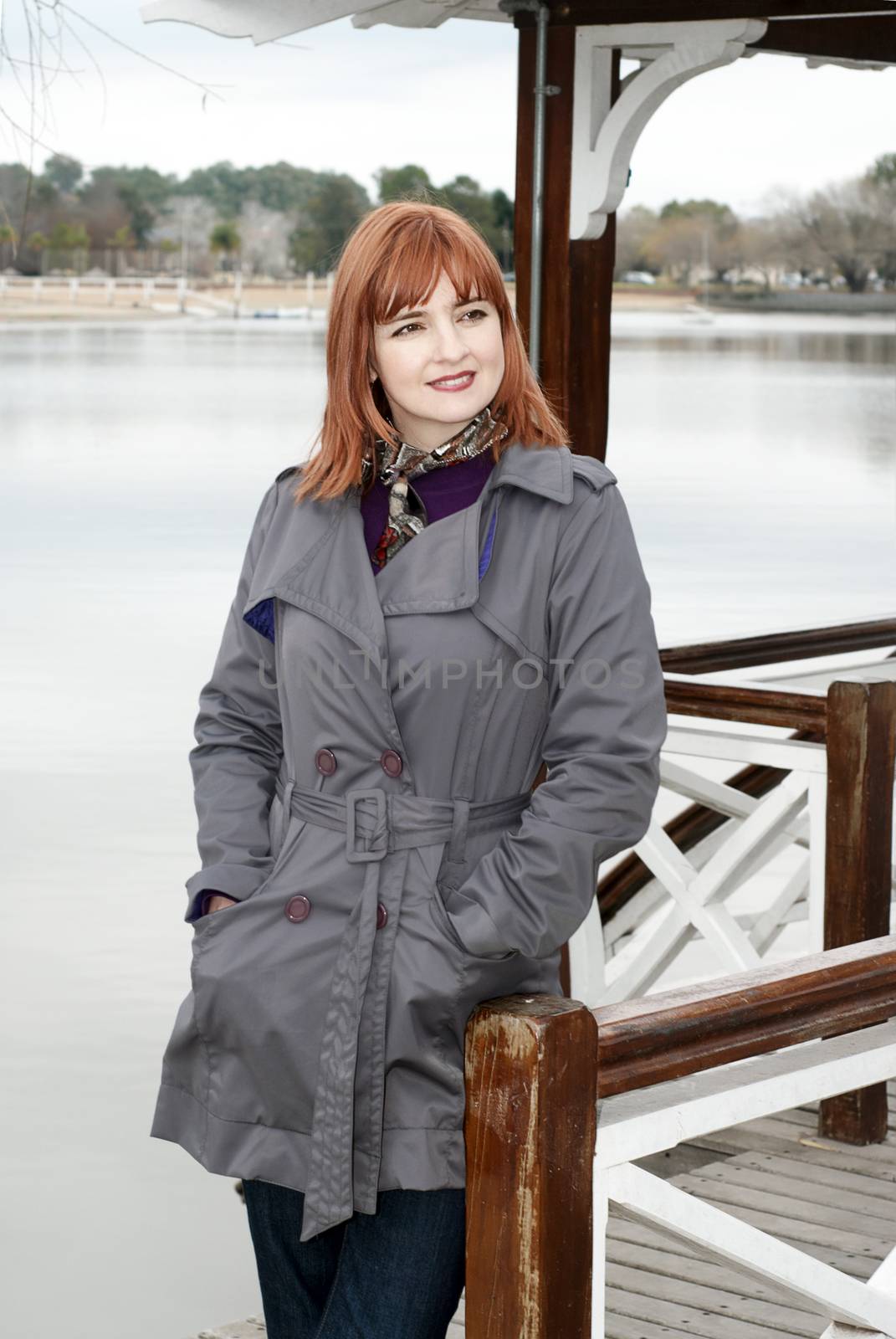 Portrait of a beautiful woman on the bank of lake by Anpet2000