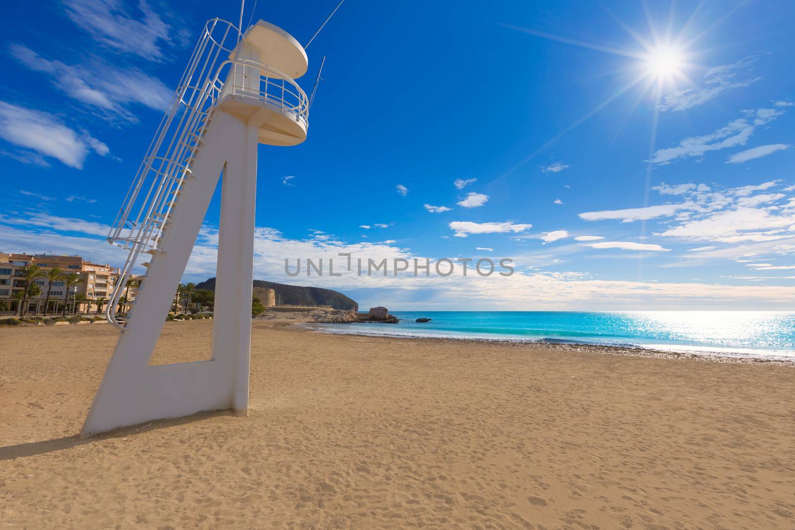 Moraira Playa la Ampolla beach in Teulada Alicante at Mediterranean Spain