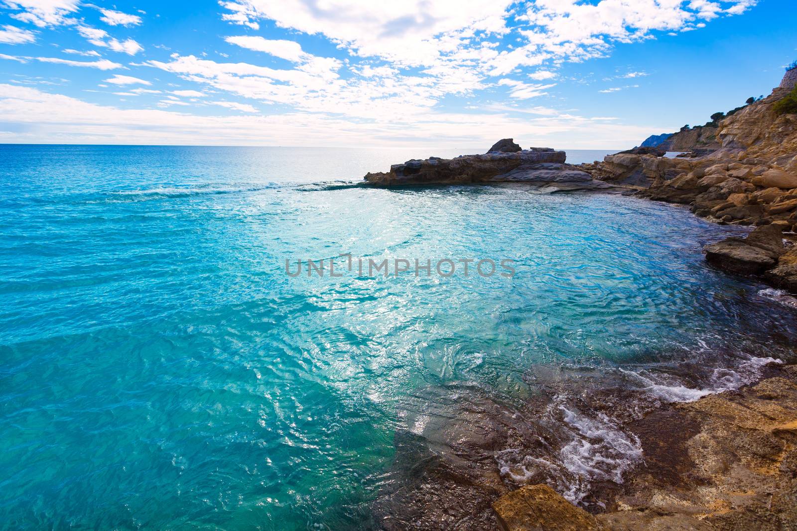 Moraira Cala Andrago beach in Teulada Alicante at Mediterranean Spain