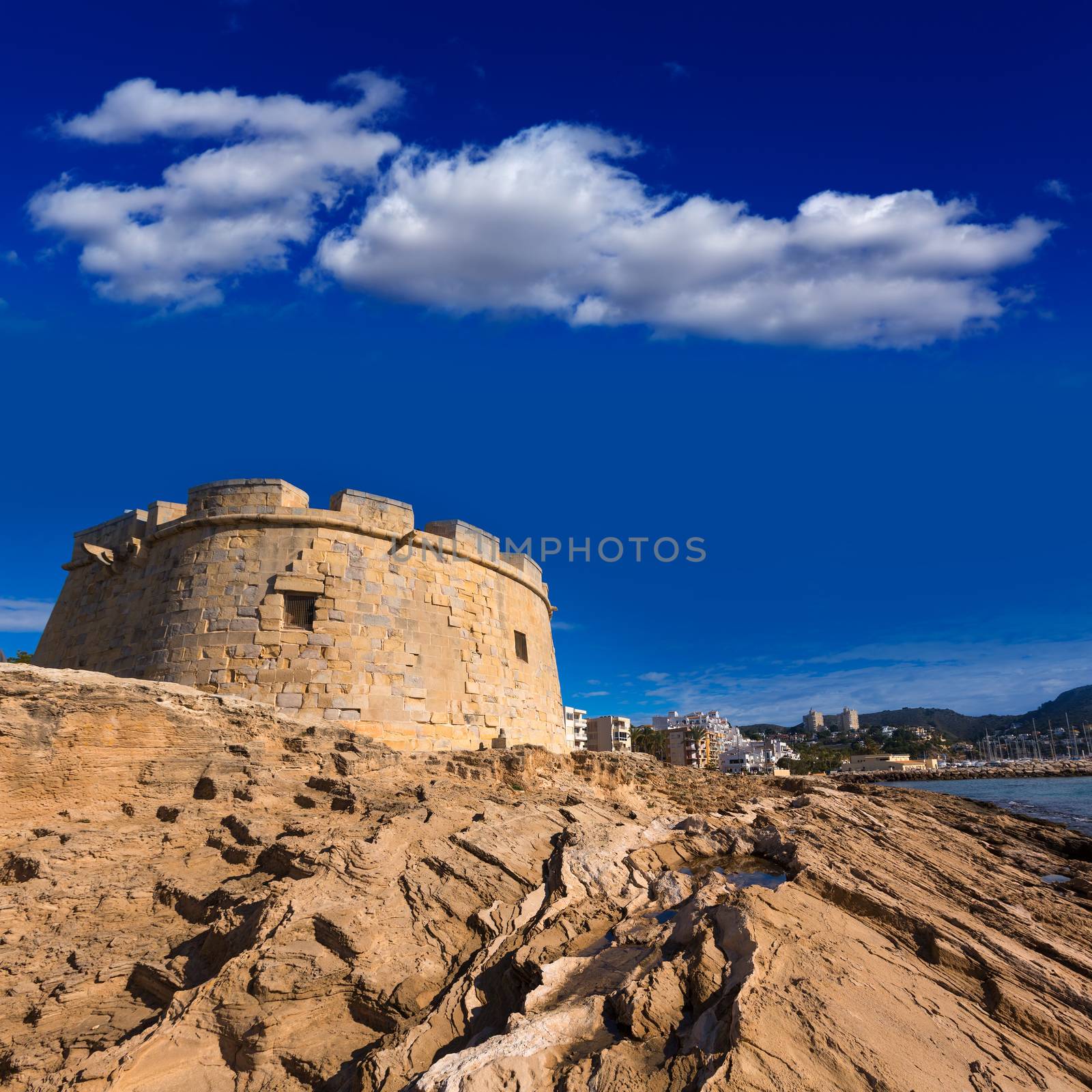 Moraira Castle in teulada beach at Mediterranean Alicante by lunamarina