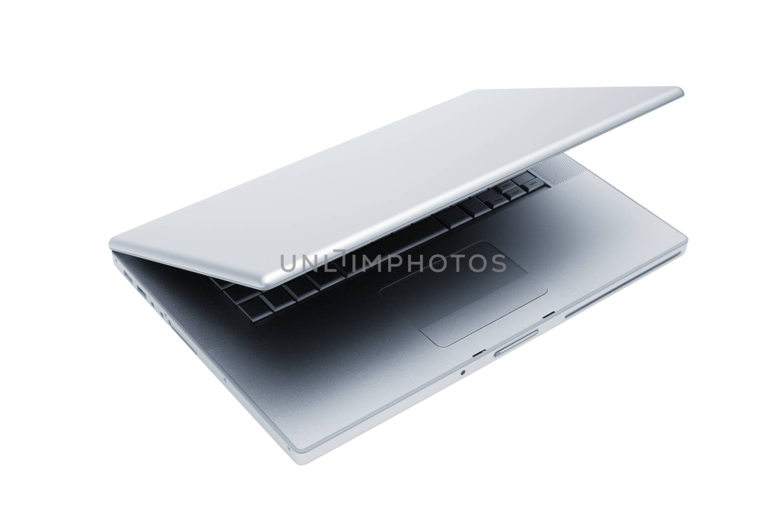 Modern and stylish laptop on a white background 
