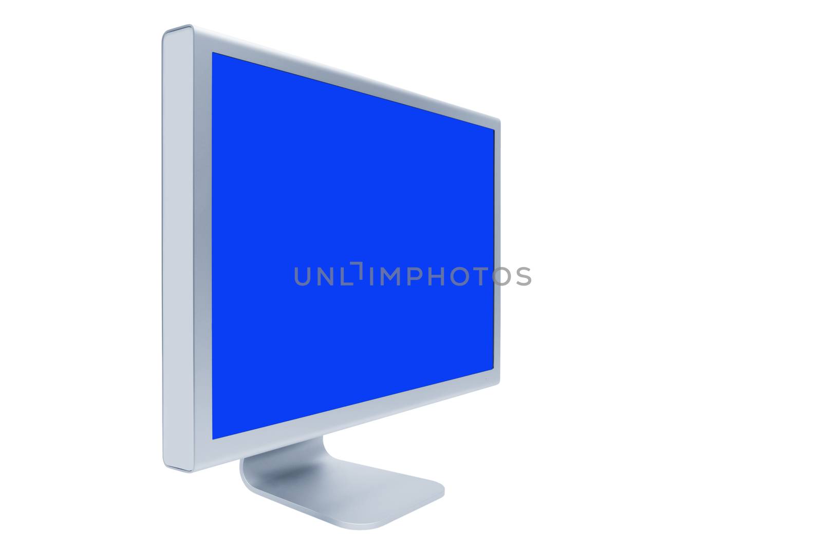 The modern and thin monitor on a white background