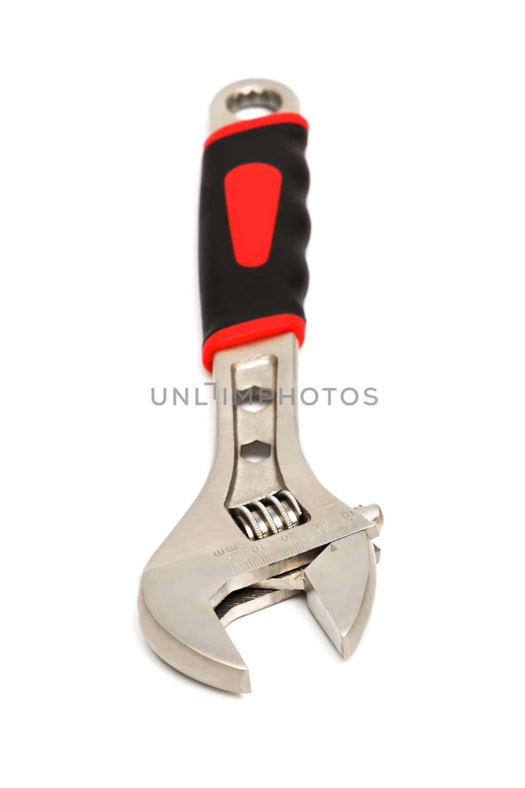 Modern and convenient wrench on a white background