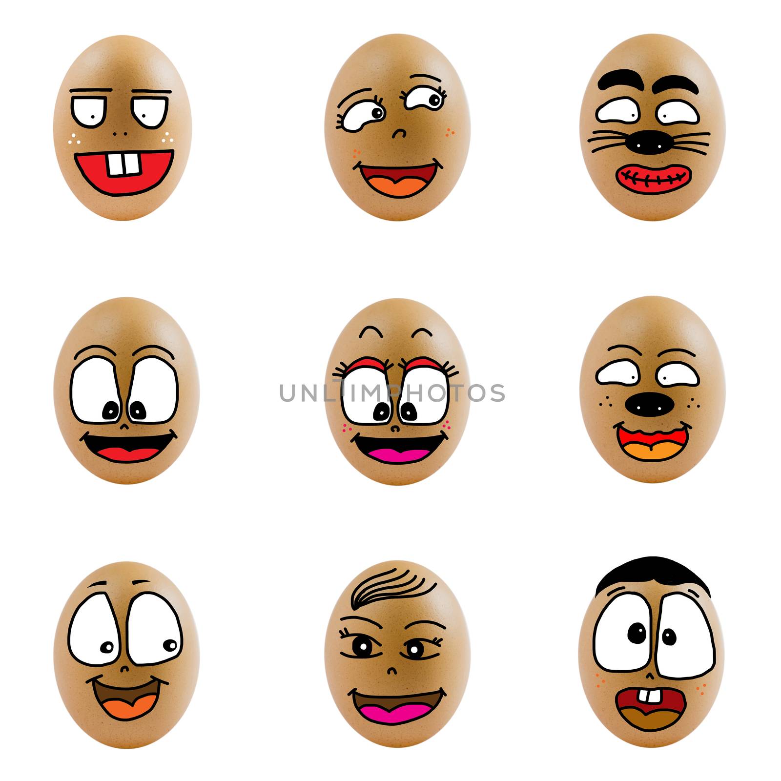 collection of eggs with happy face by rakratchada