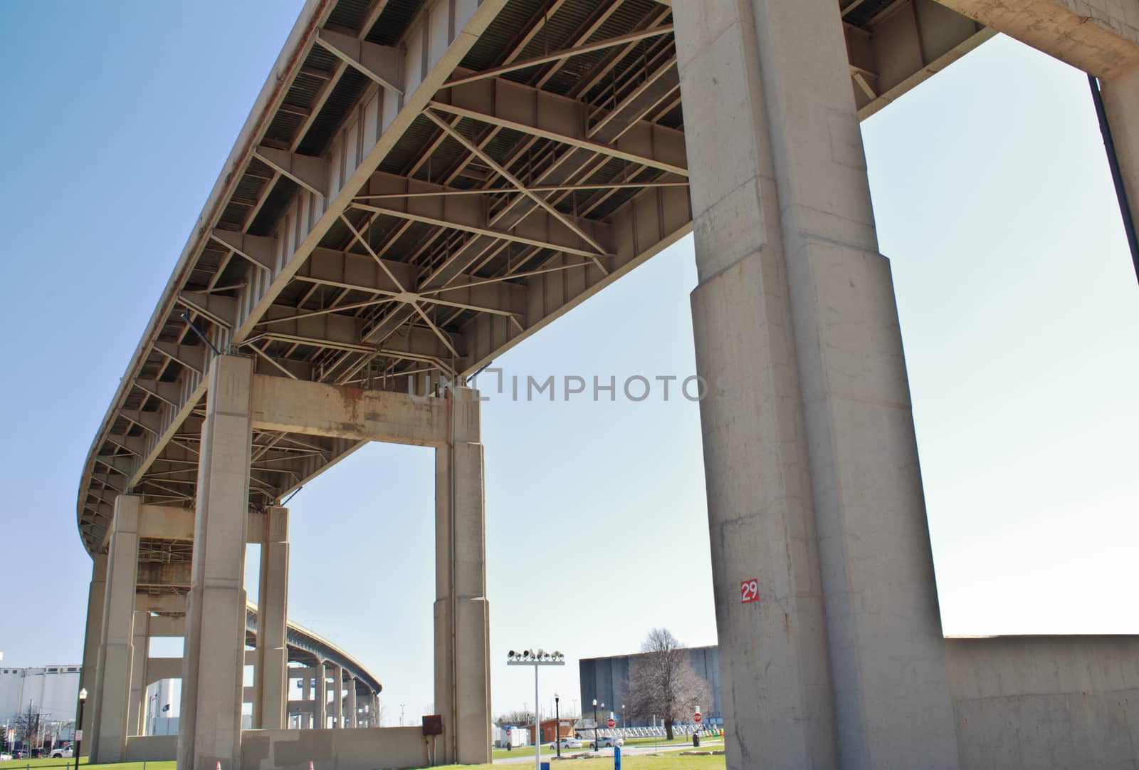 Giant pillars and beams support this massive highway in the sky.