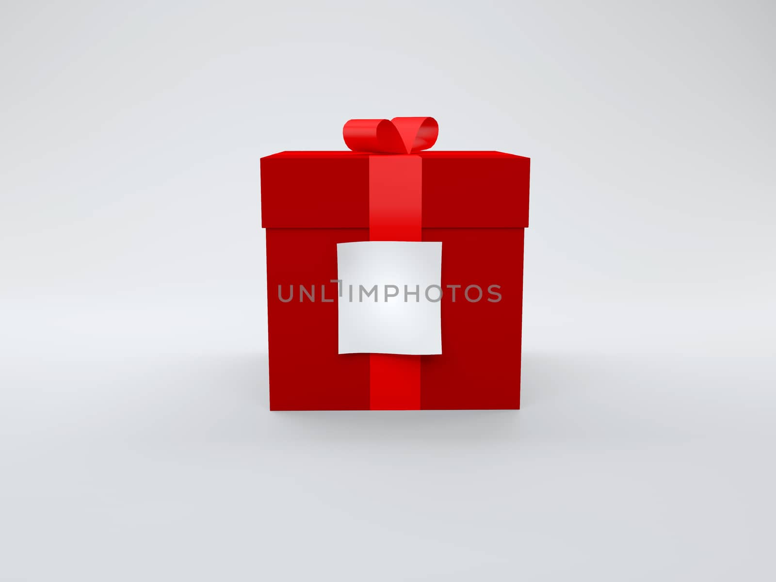 gift box with note isolated on white background