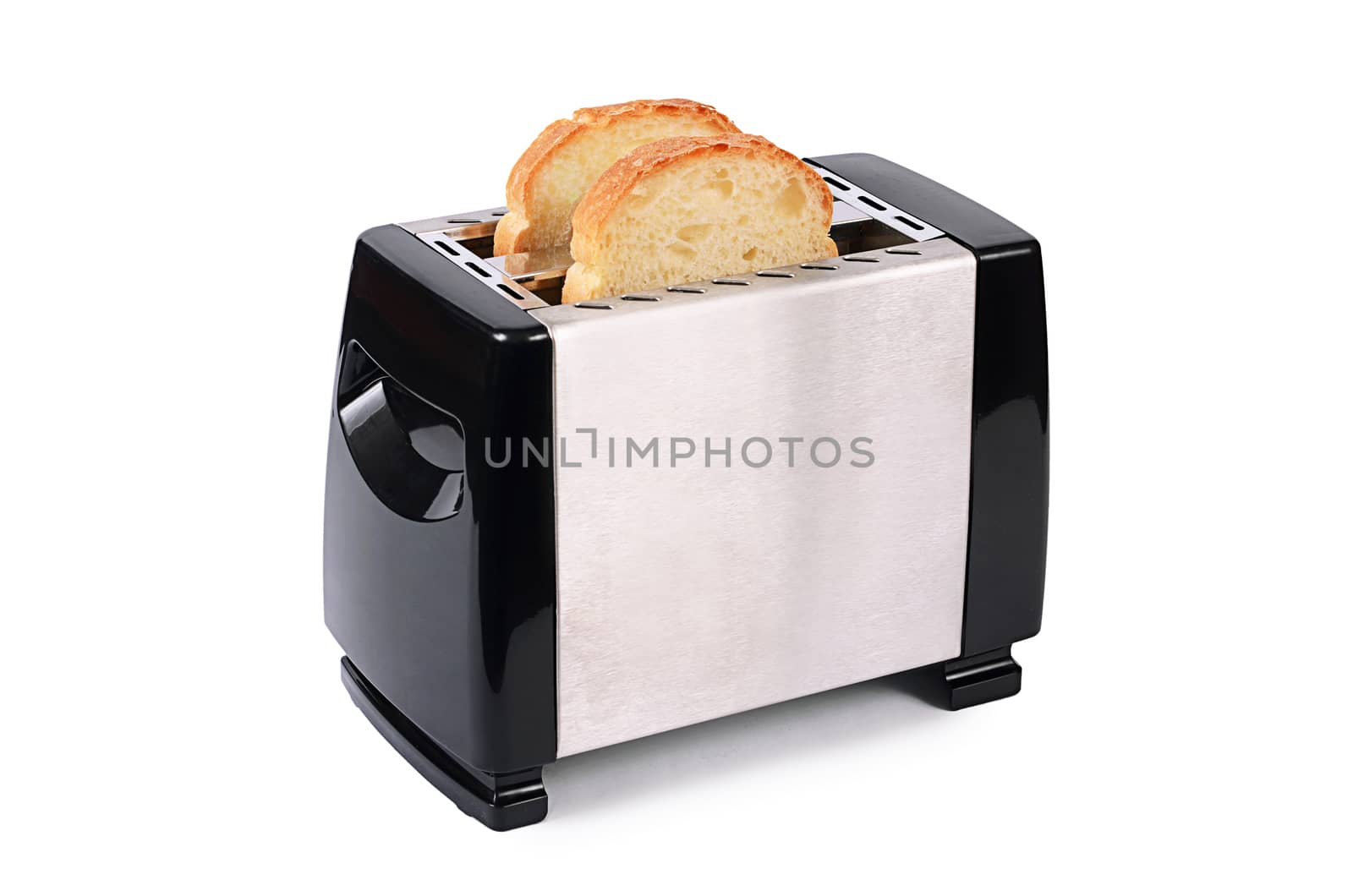 The silver toaster isolated on white background