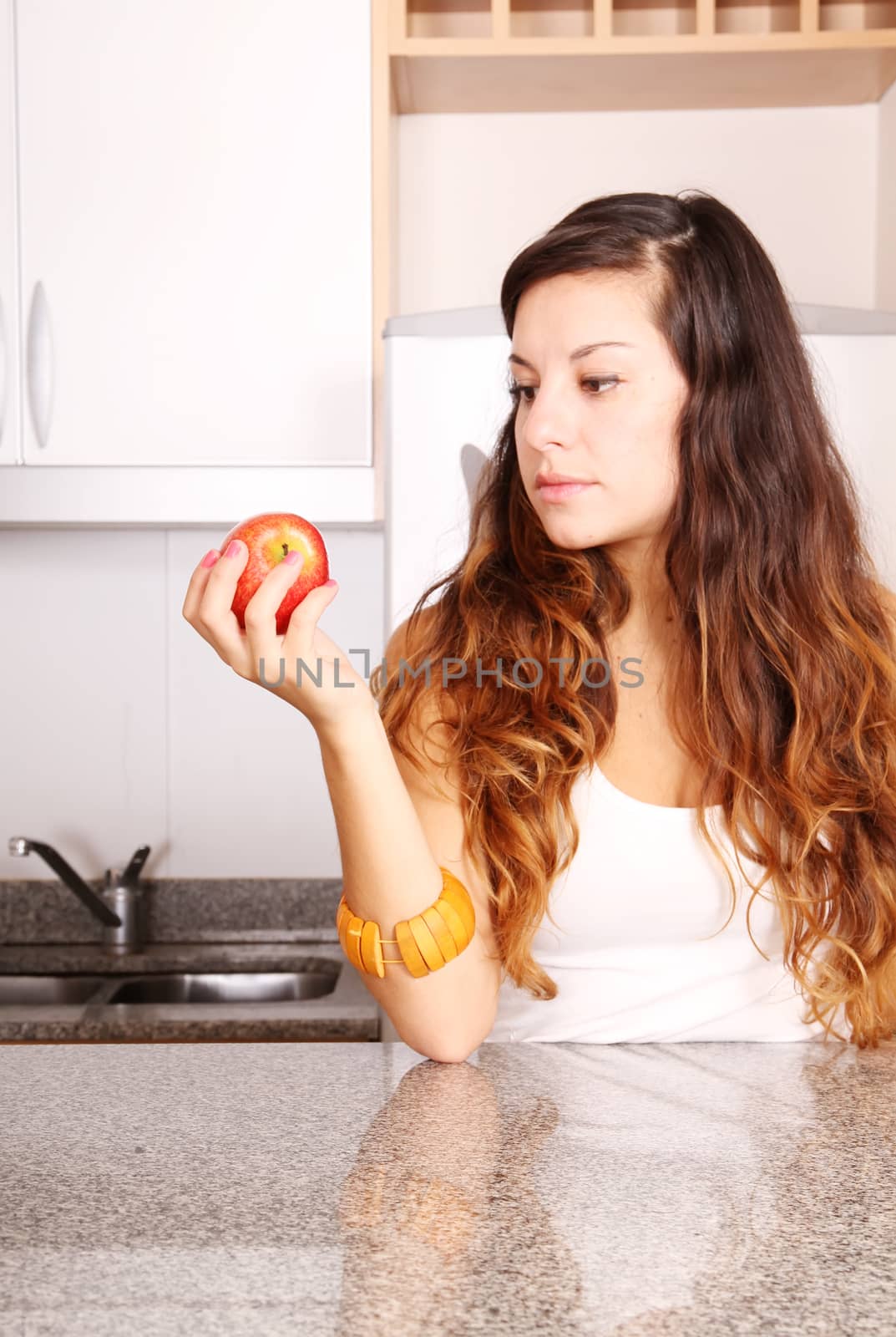 Young woman with a Apple by Spectral