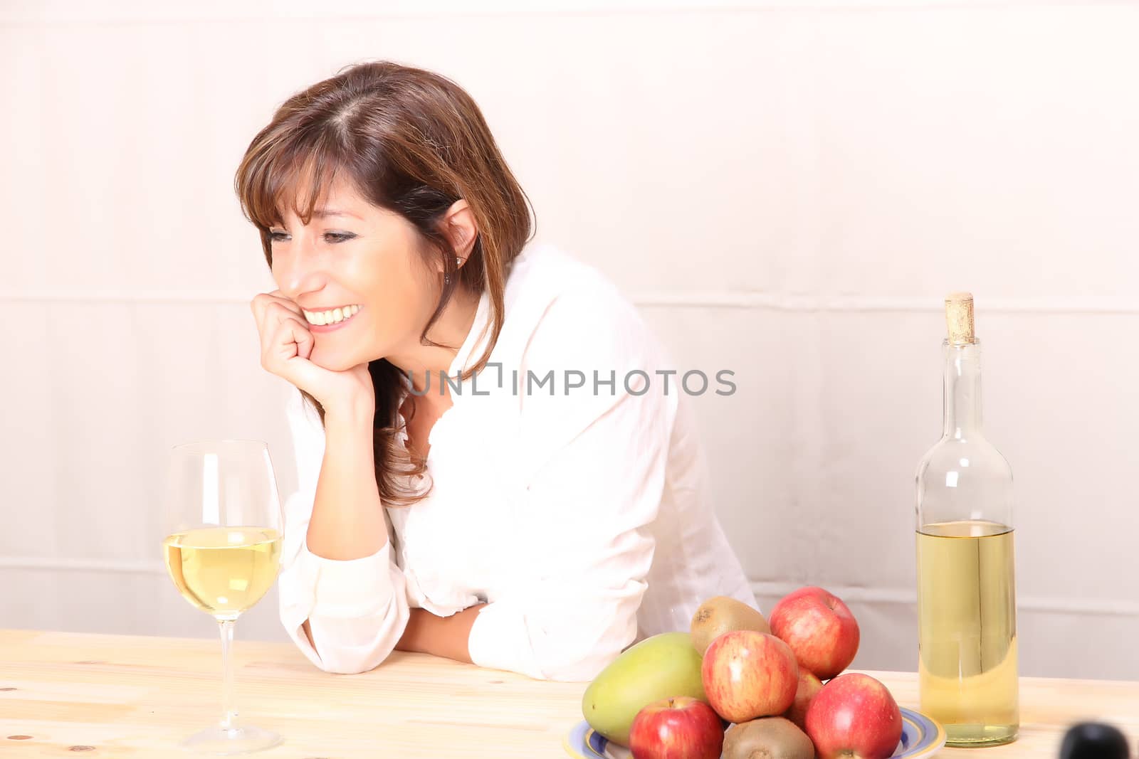 Woman with white wine by Spectral