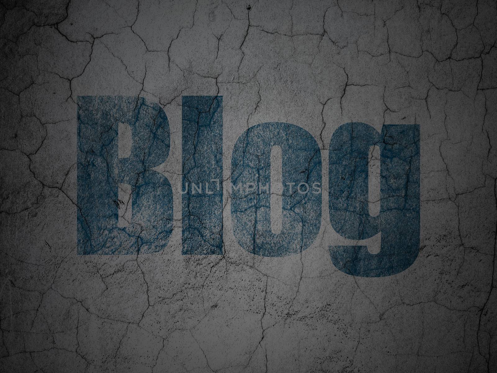 Web design concept: Blog on grunge wall background by maxkabakov