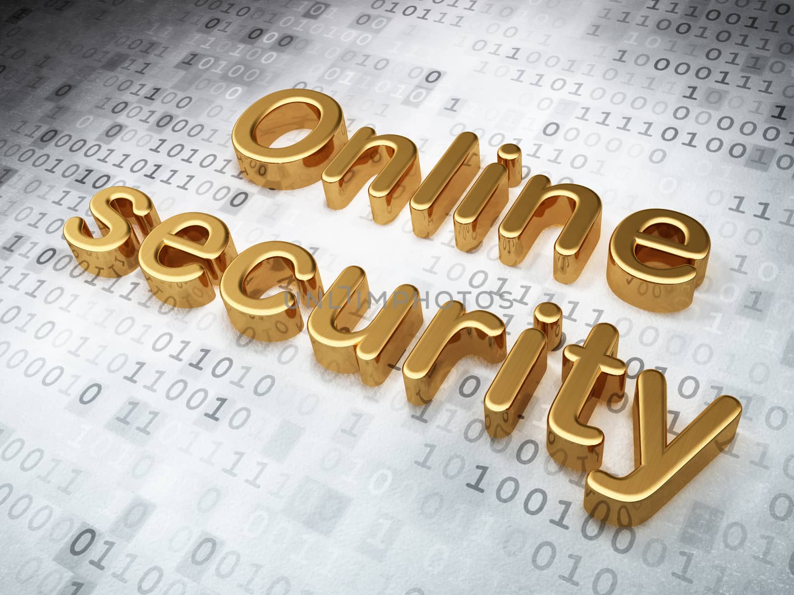 Safety concept: Golden Online Security on digital background by maxkabakov