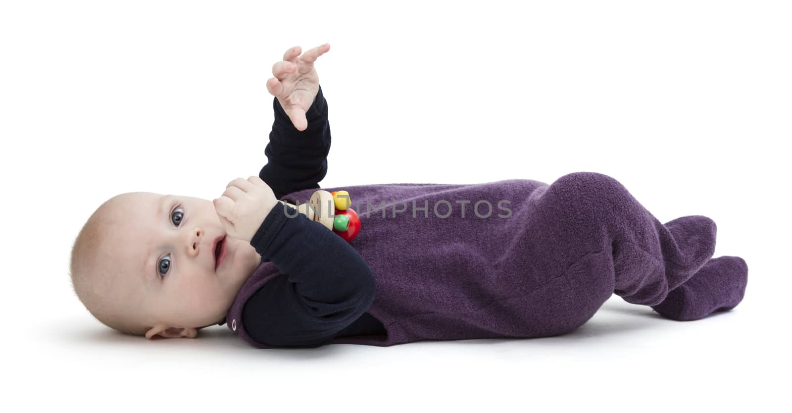 playful toddler isolated on white background by gewoldi