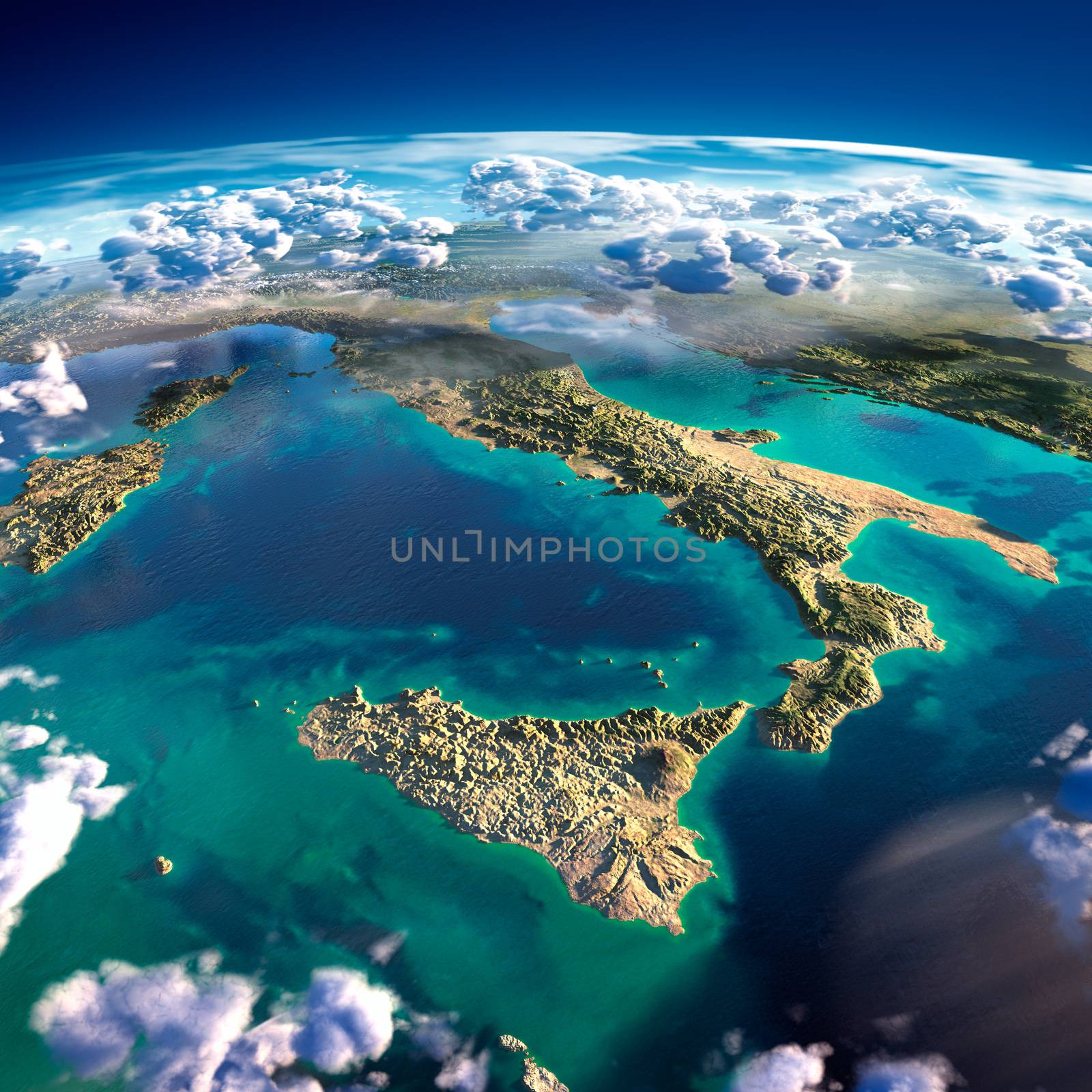 Fragments of the planet Earth. Italy and the Mediterranean Sea by Antartis