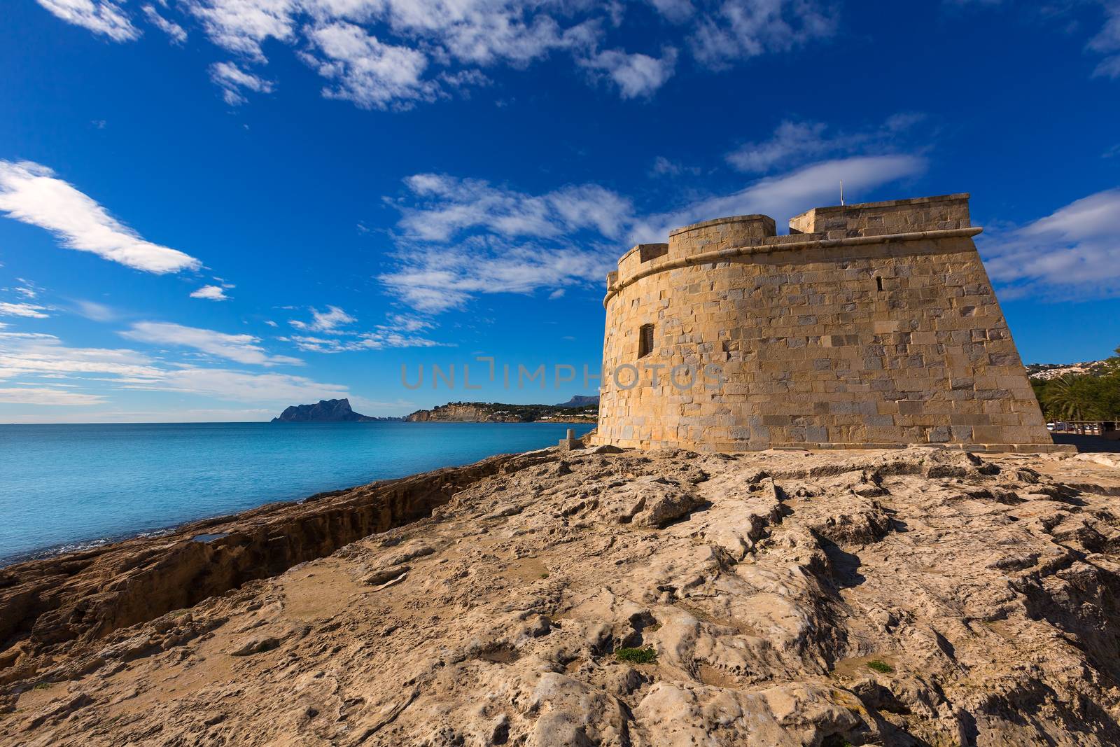 Moraira Castle in teulada beach at Mediterranean Alicante by lunamarina