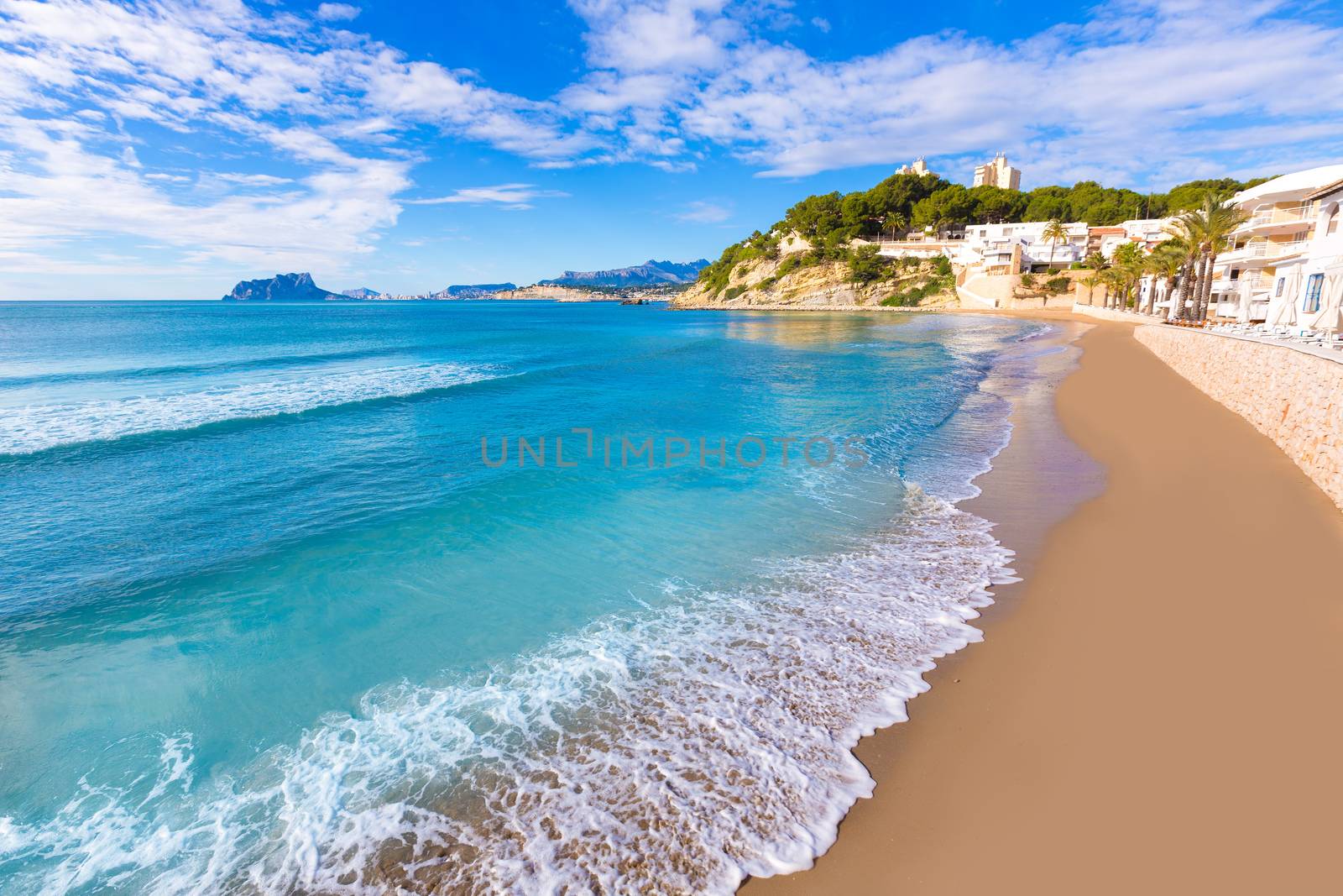 Moraira playa El Portet beach turquoise water in Teulada Alicante Spain