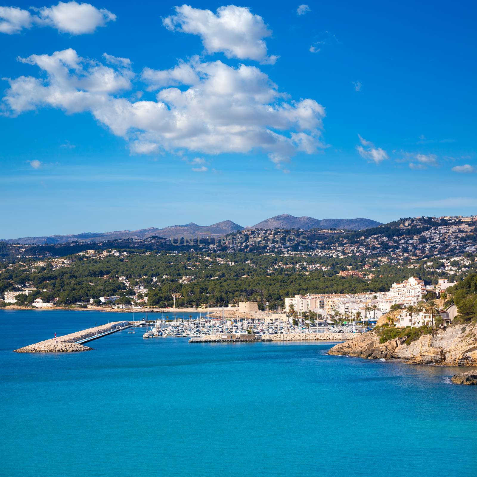 Moraira Teulada marina port in Alicante Mediterranean by lunamarina