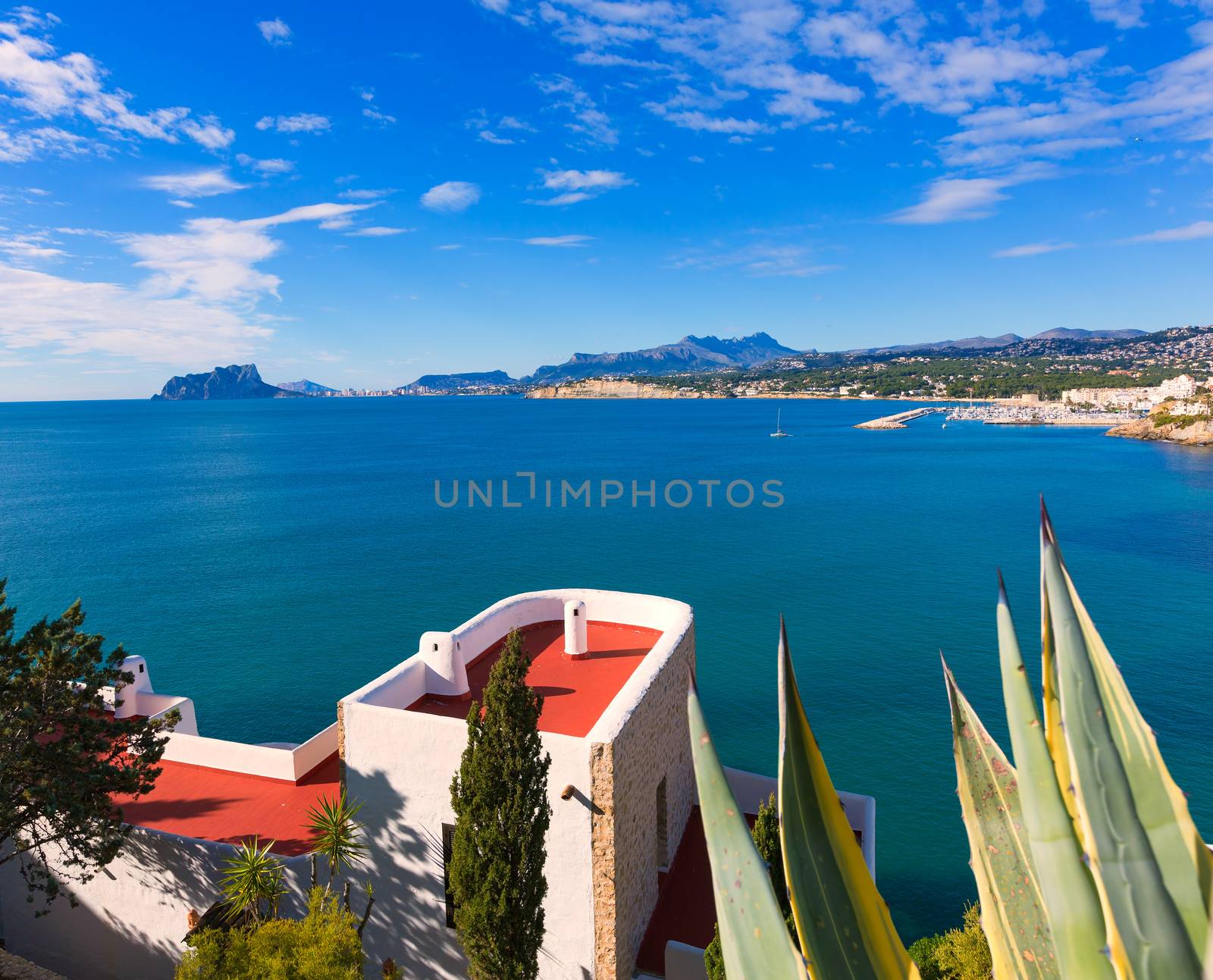 Mediterranean houses in Moraira Teulada at Alicante with Calpe Penon Ifach view