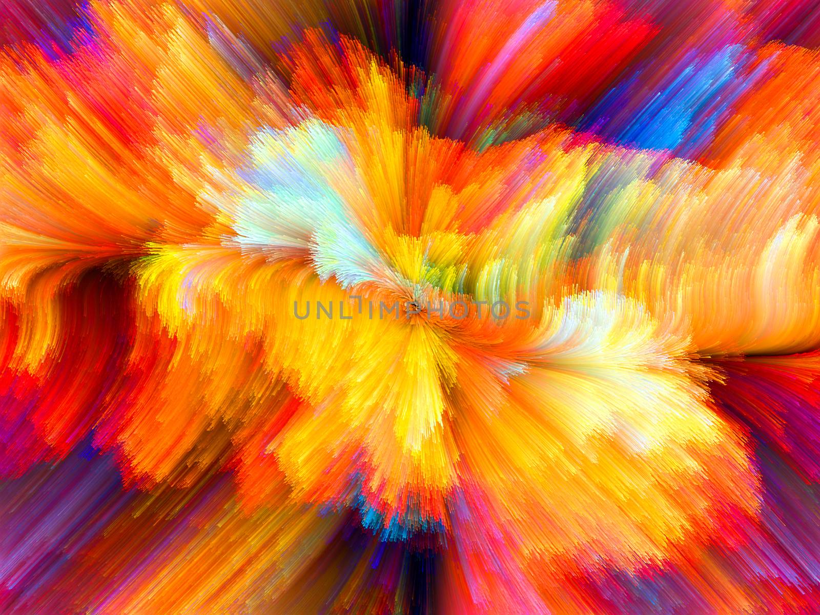 Colors In Bloom series. Design composed of fractal color textures as a metaphor on the subject of imagination, creativity and design