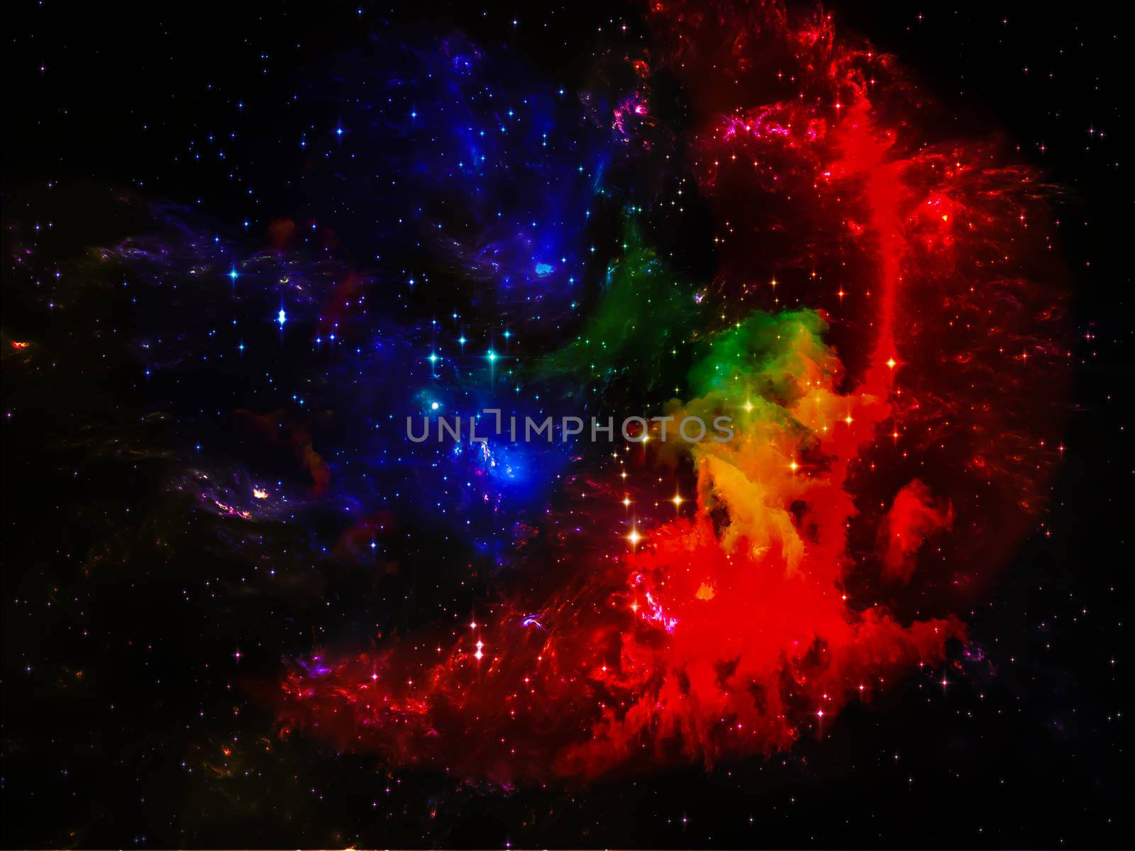 Universe Is Not Enough series. Background design of fractal elements, lights and textures on the subject of fantasy, science, religion and design