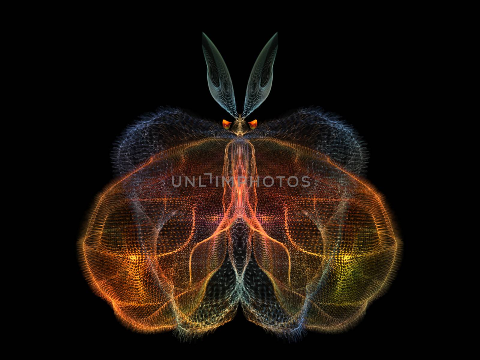 Butterflies of Never series. Background design of fractal organic textures on the subject of science, biology,  design, creativity and imagination