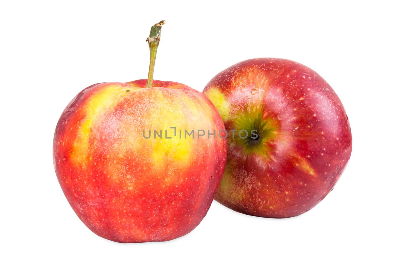 Fresh red apples isolated on white background with clipping path