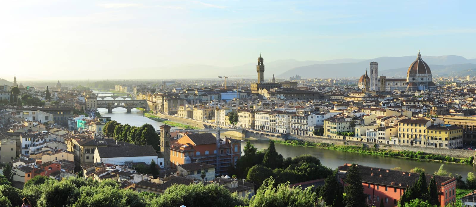Beautiful view of Florence city at sunset, Italy