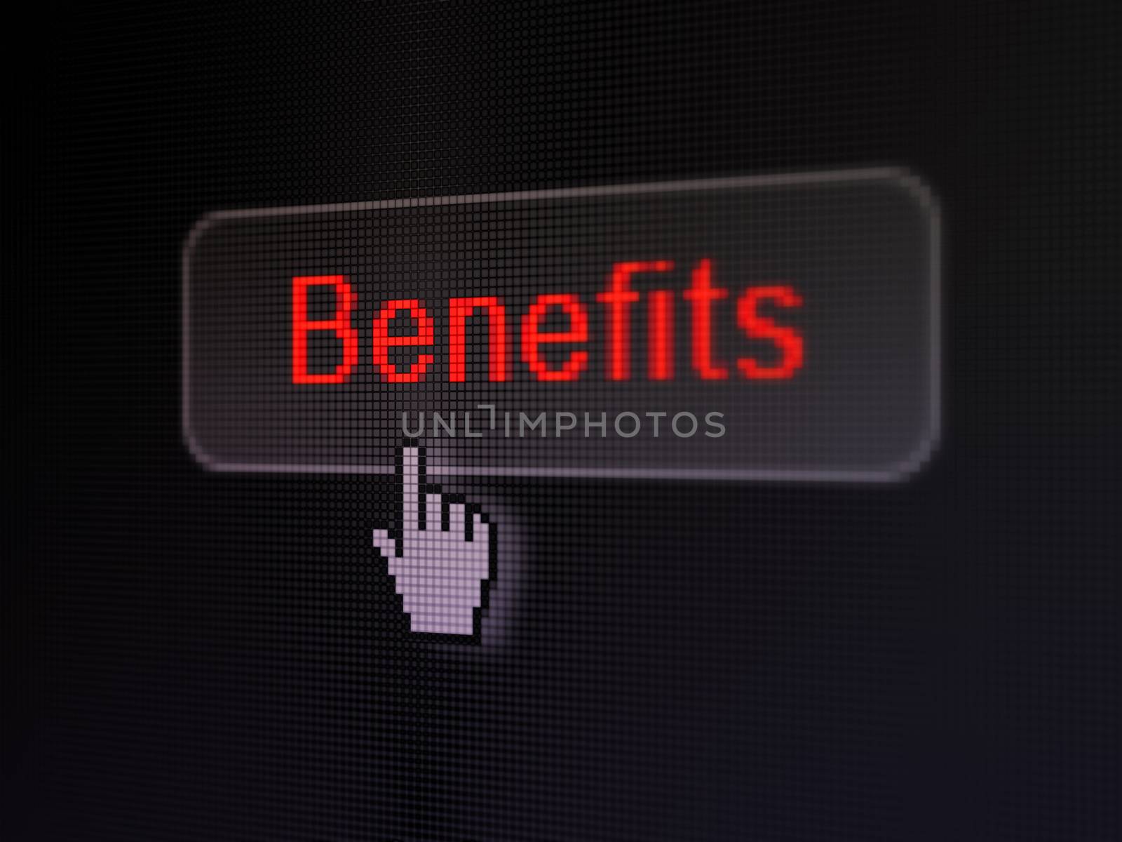 Finance concept: Benefits on digital button background by maxkabakov