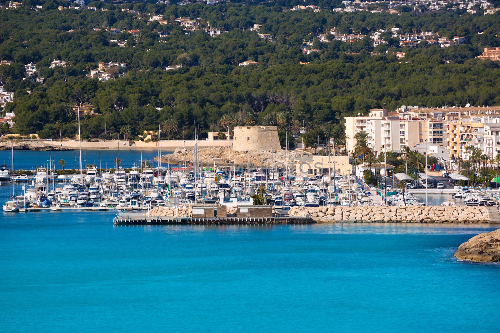 Moraira Teulada marina port in Alicante Mediterranean by lunamarina