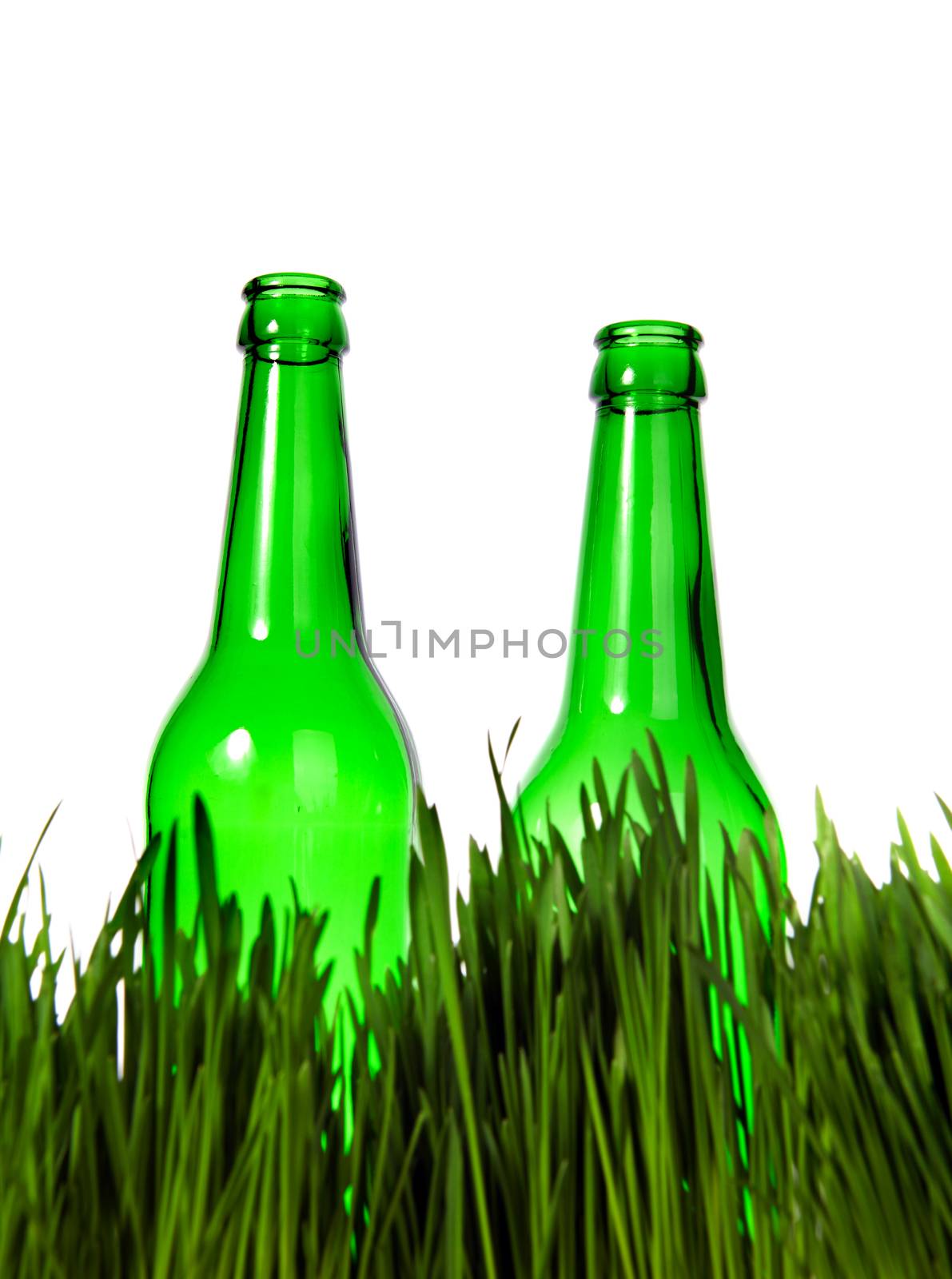 Two Bottles in the Grass by sabphoto