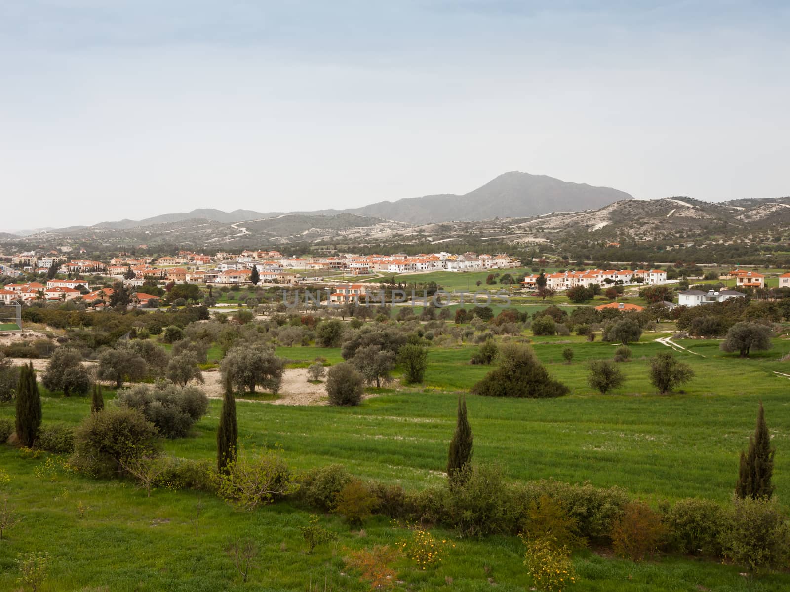 Cyprus landscape with mountain view