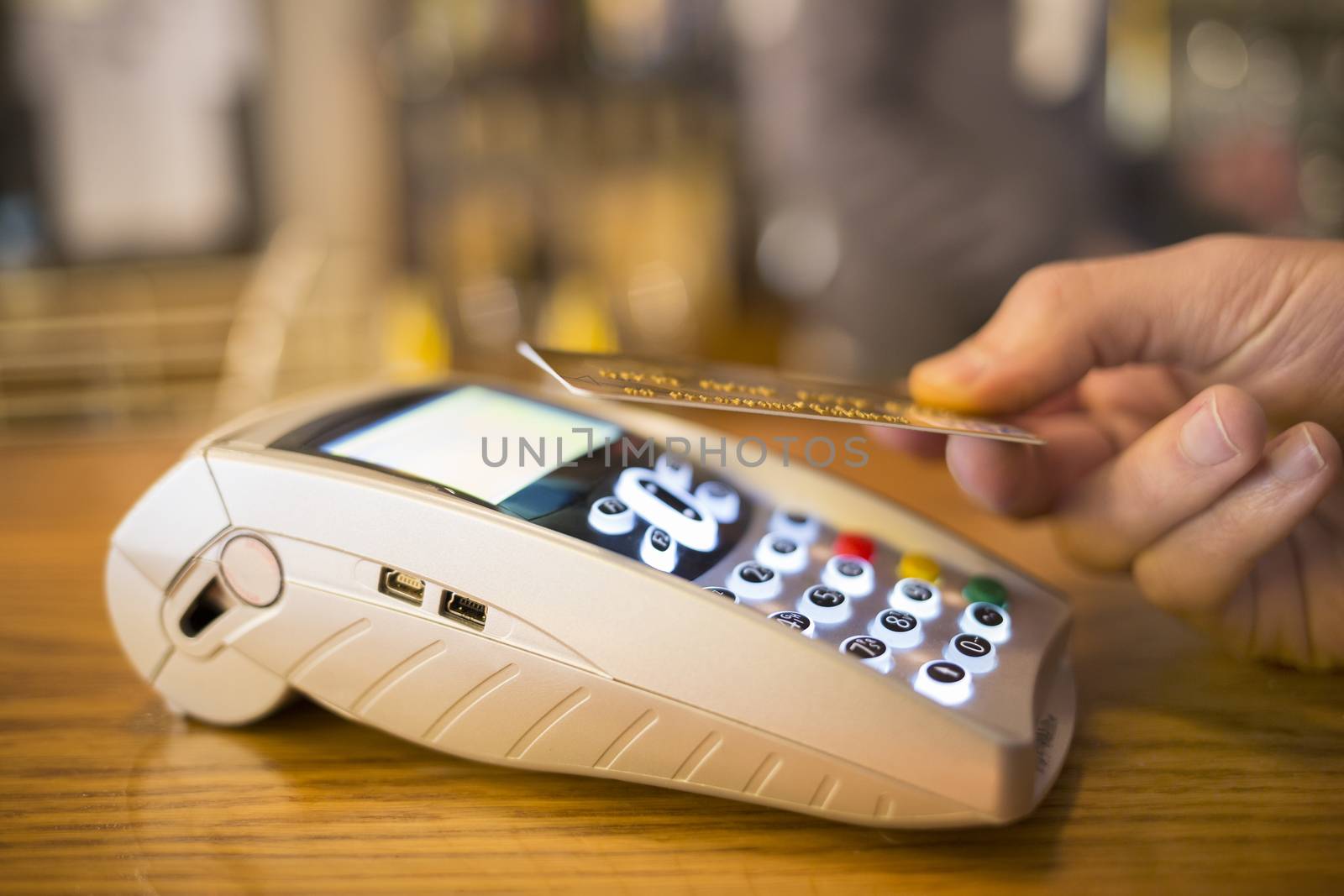 Male hand wallet payment shop