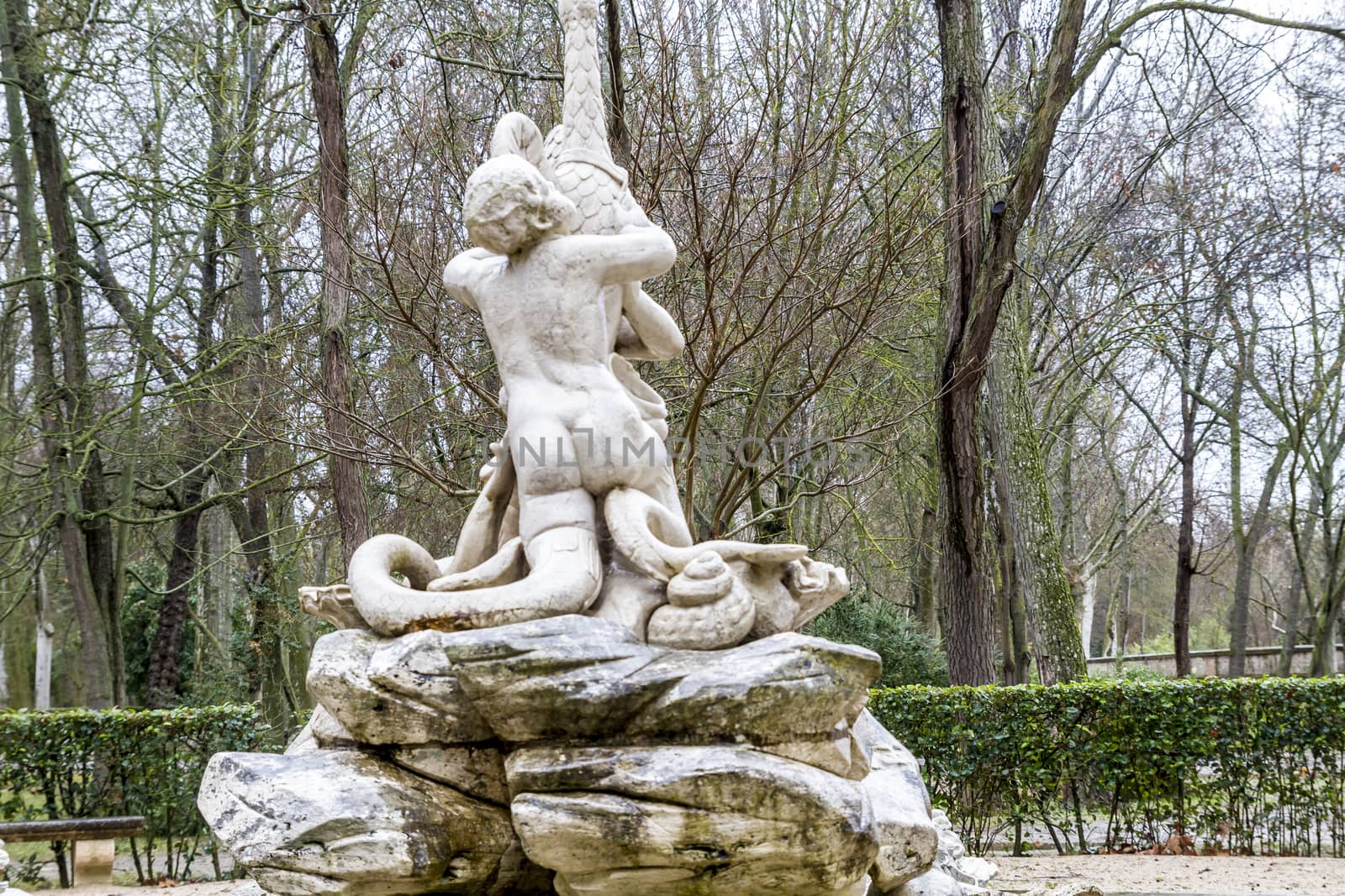 Ornamental fountains of the Palace of Aranjuez, Madrid, Spain