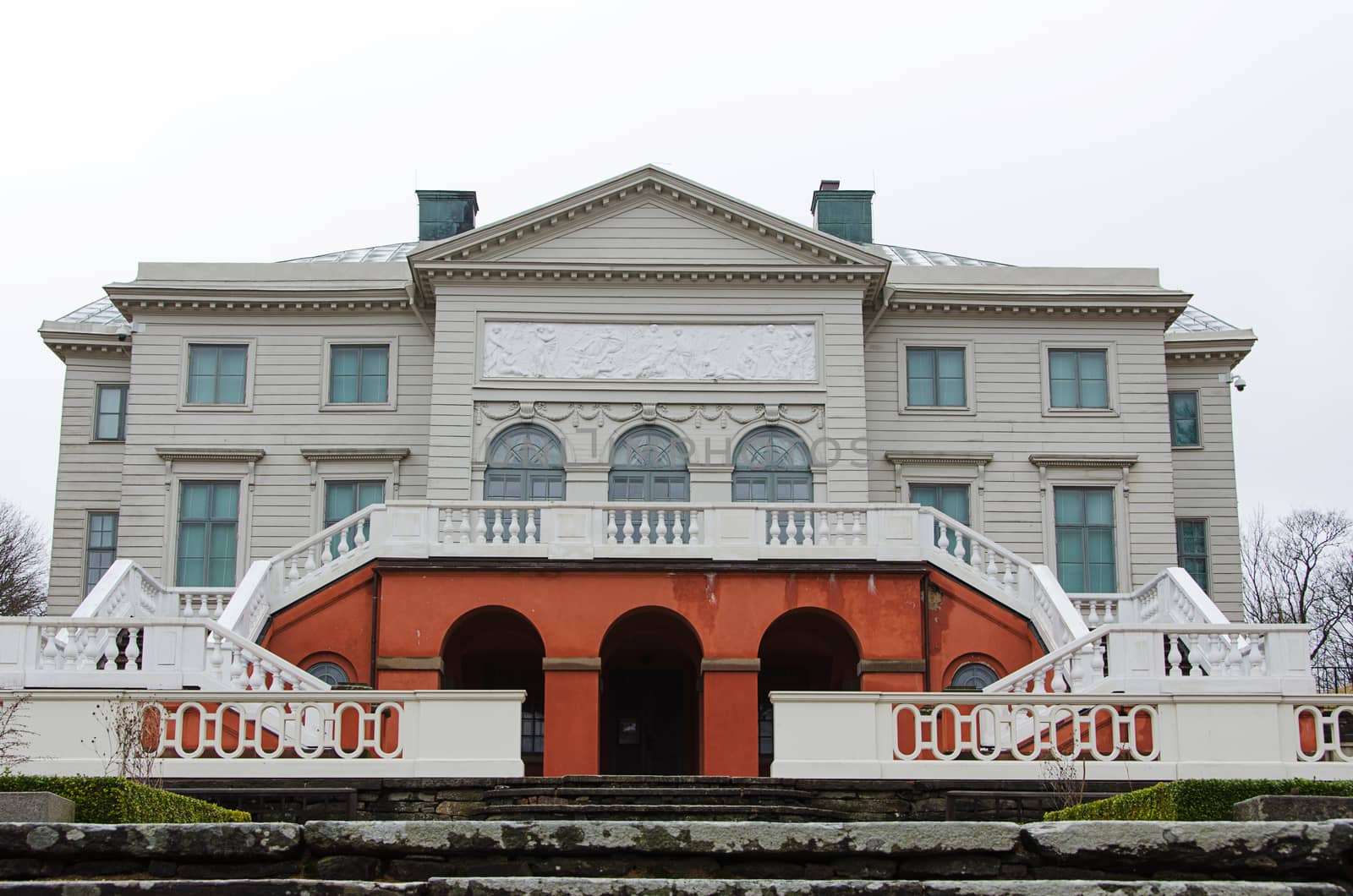 Gunnebo House a very cloudy and rainy day