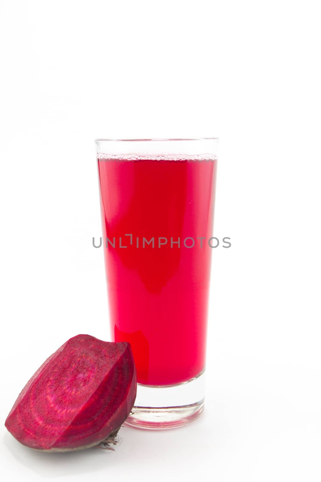 beetroot juice on white background