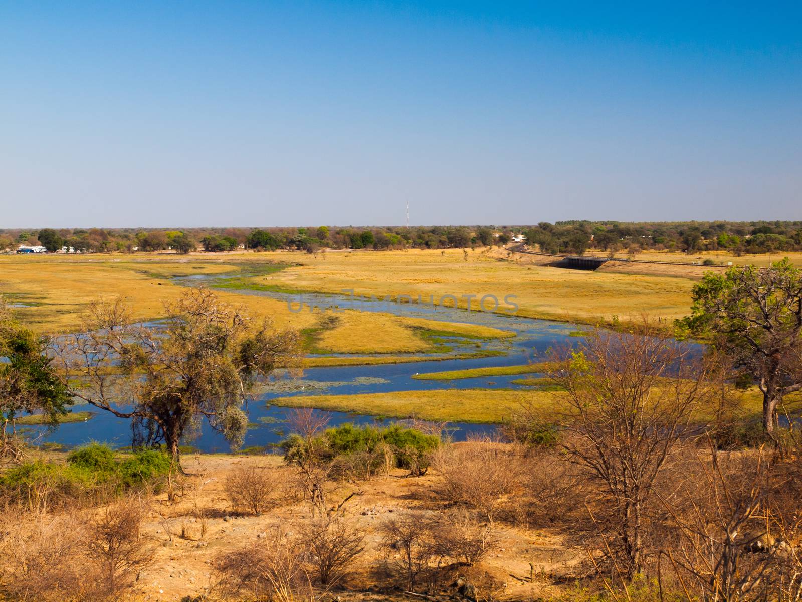Chobe river on the border between Botswana and Namibia