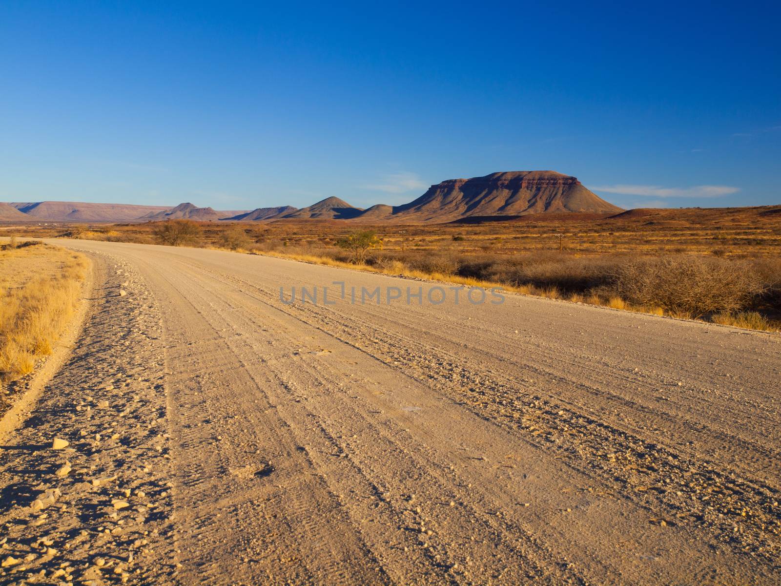 Gravel road and table mountain by pyty