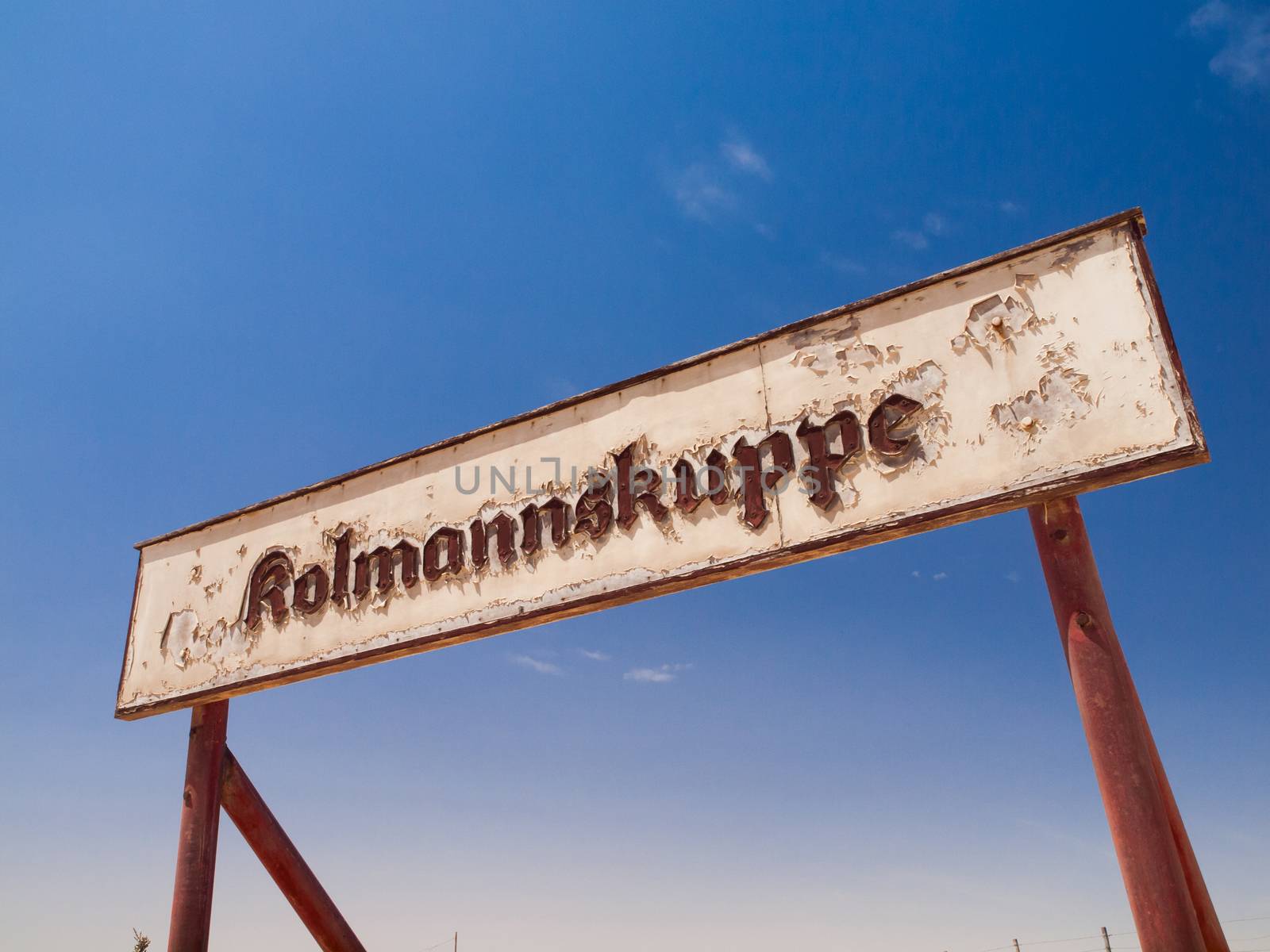 Kolmannskuppe signs in ghost town near Luderitz (Namibia) Kolmannskuppe signs in ghost town (Namibia)