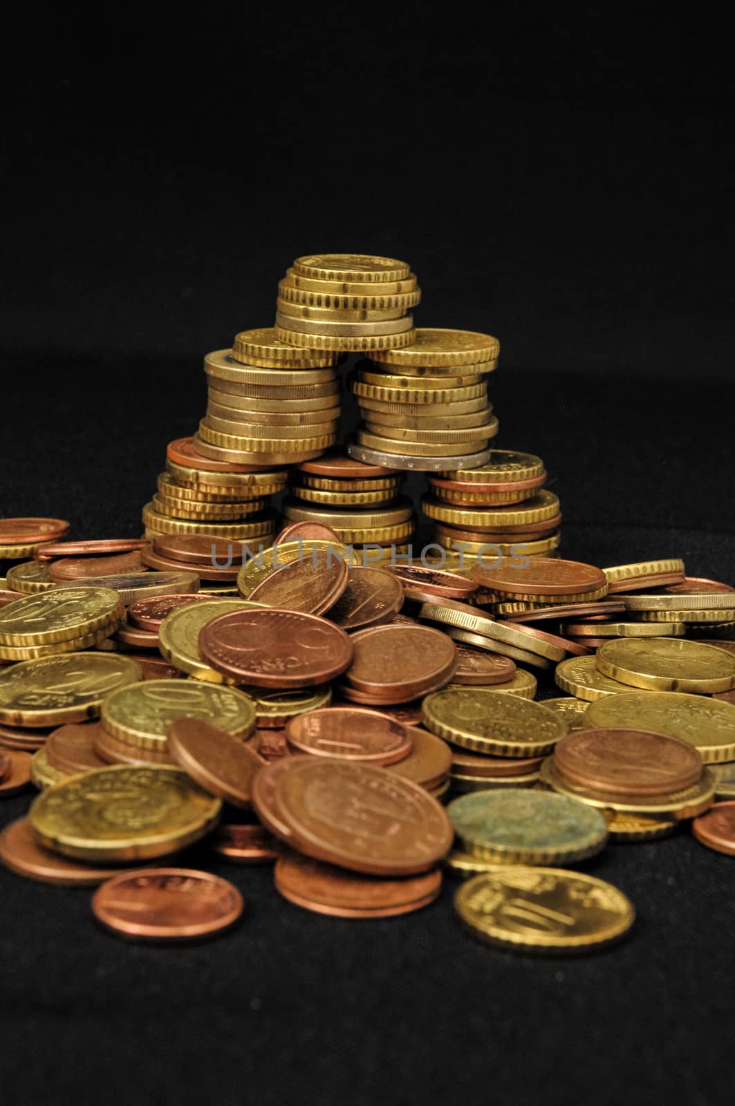 Photo Background Texture With Small Coins Of Different European Countries