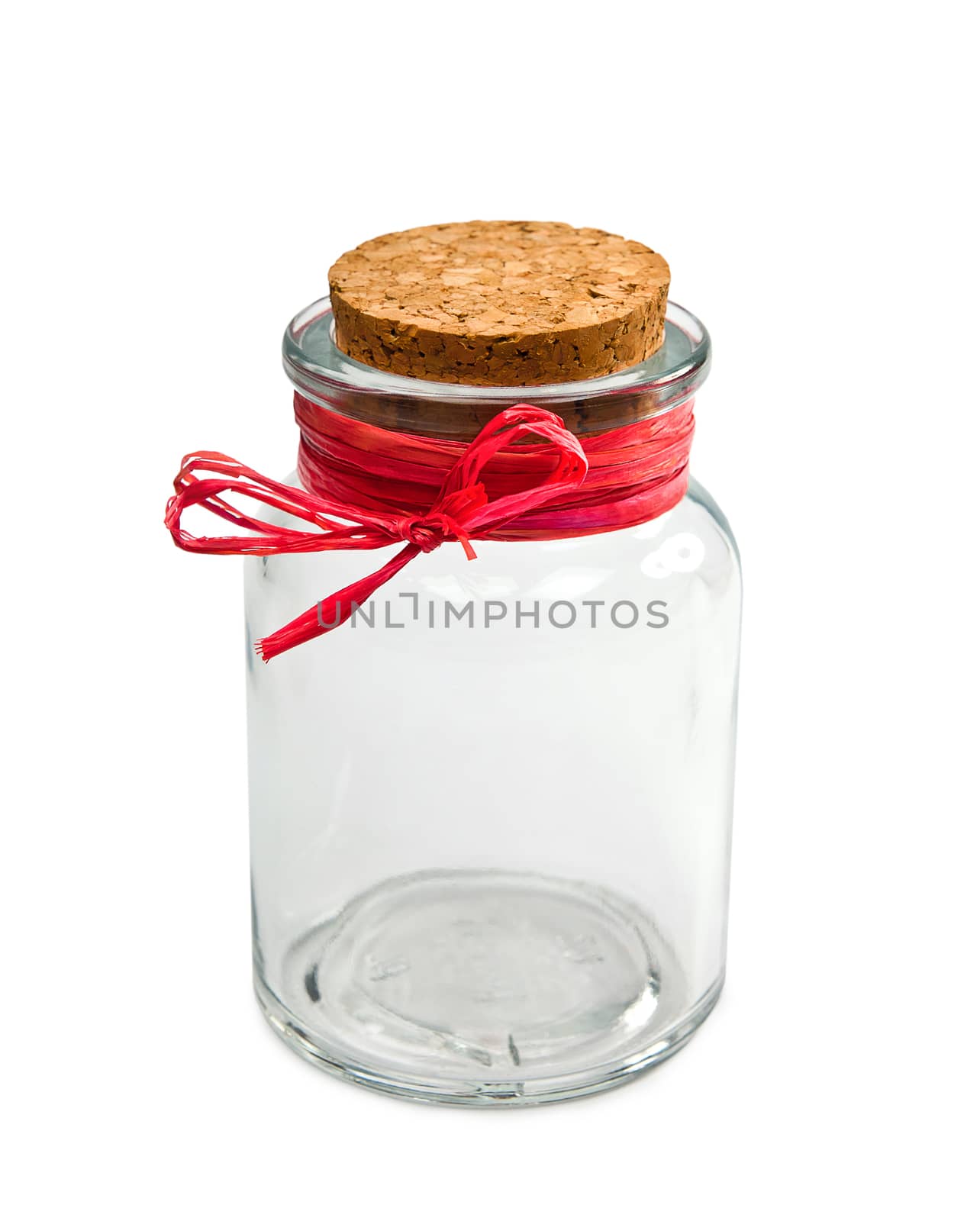 empty jar isolated on a light background