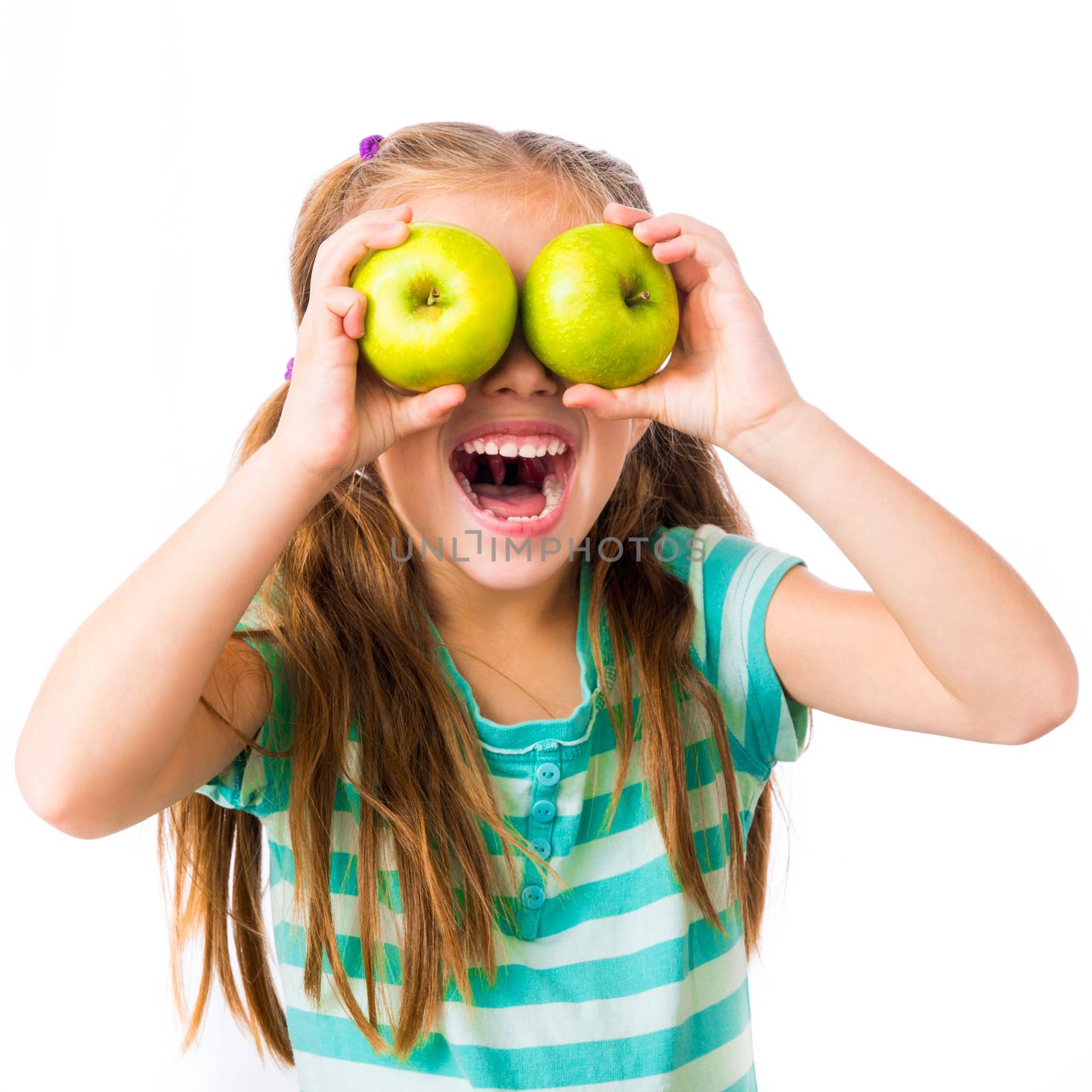 little girl with apples by GekaSkr