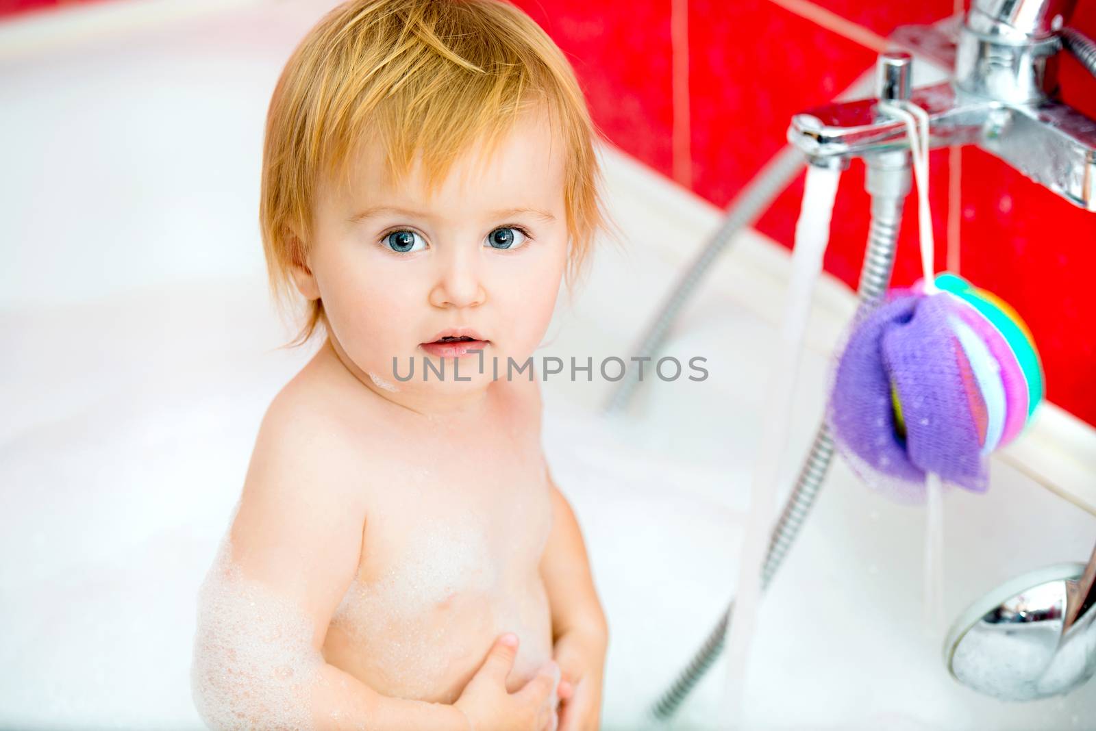 baby in bath by GekaSkr
