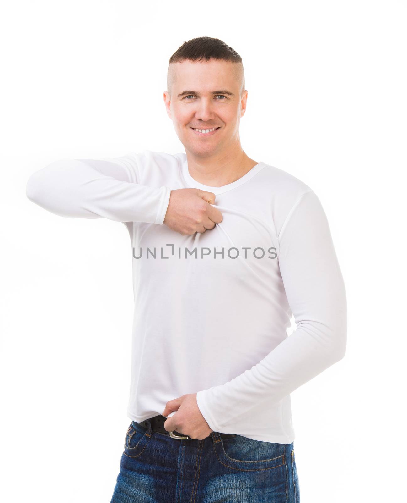 man in a white shirt with long sleeves by GekaSkr