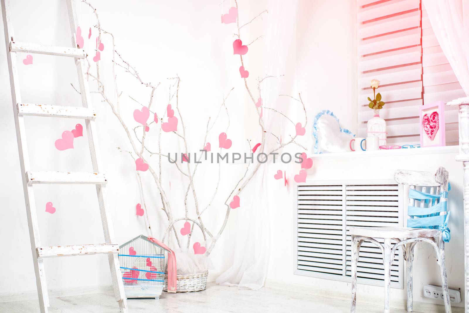 interior with pink hearts by GekaSkr