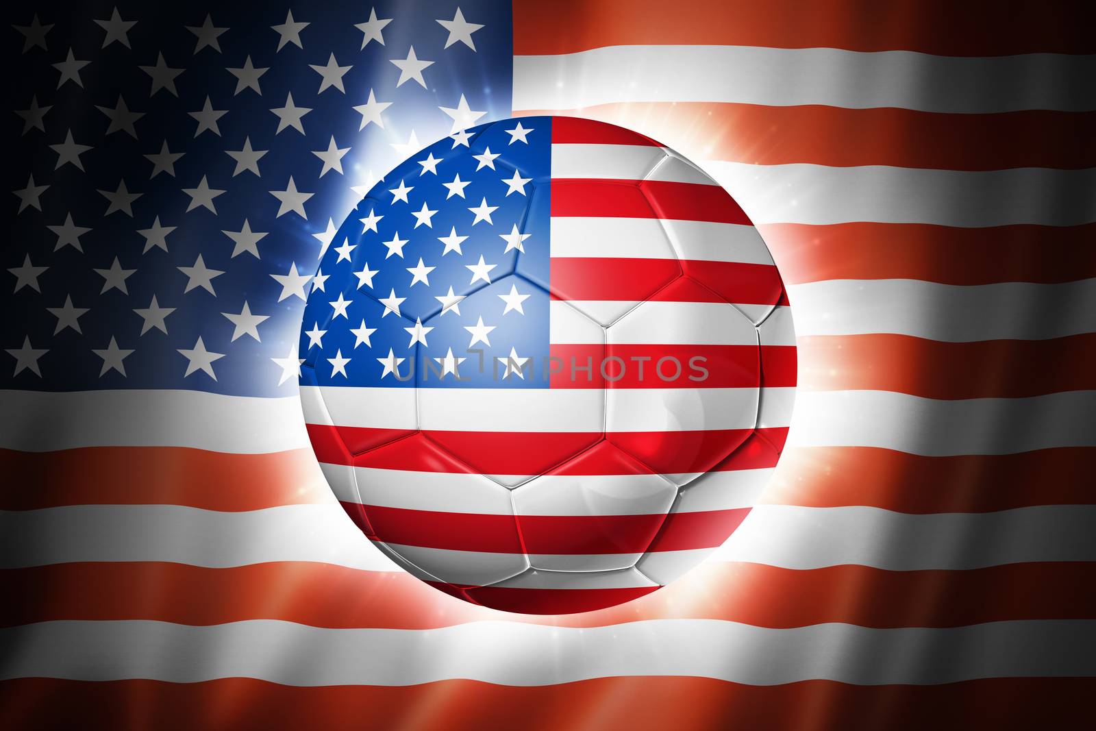 Soccer football ball with USA flag by daboost