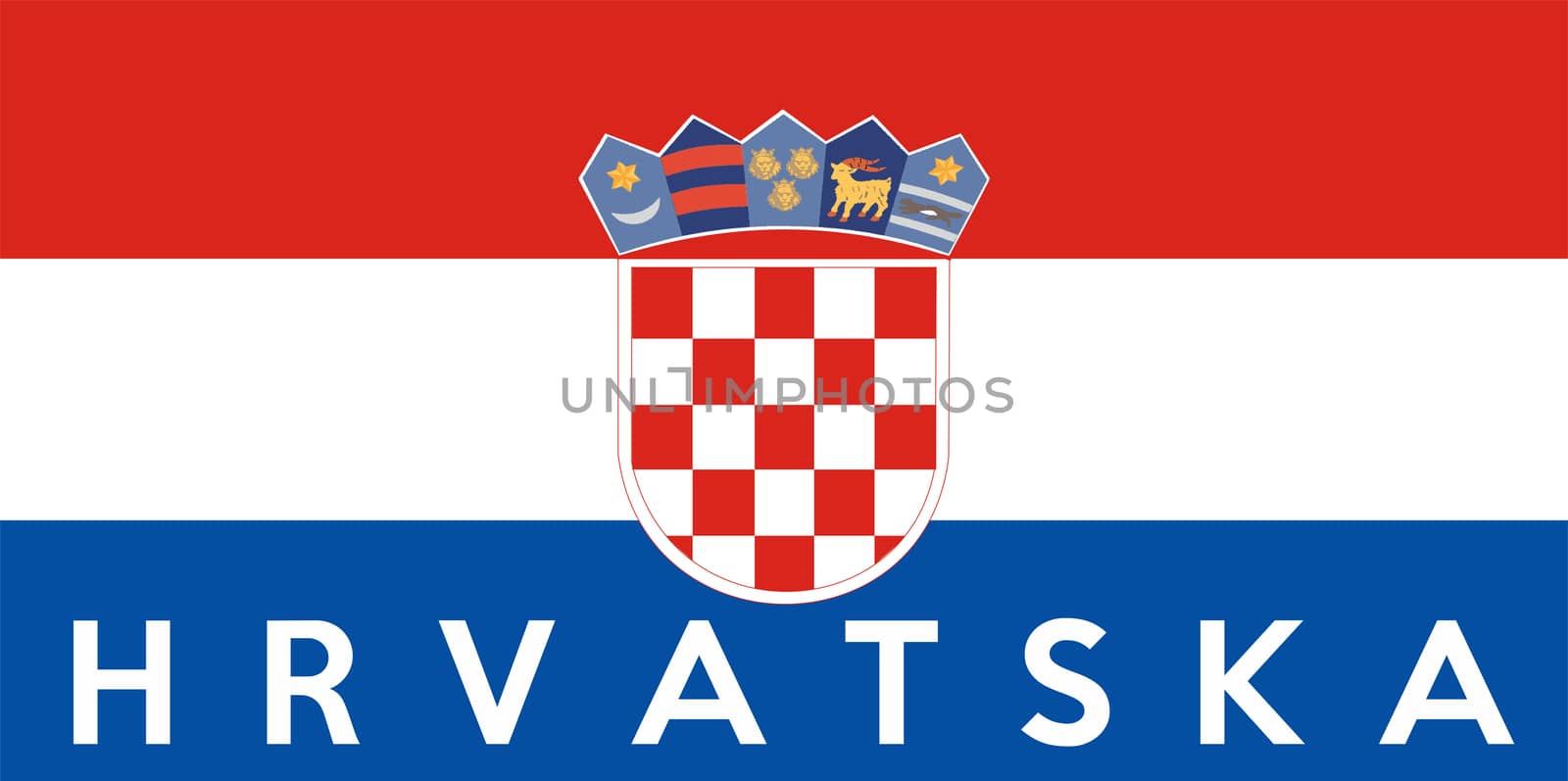 very big size illustration country flag of croatia