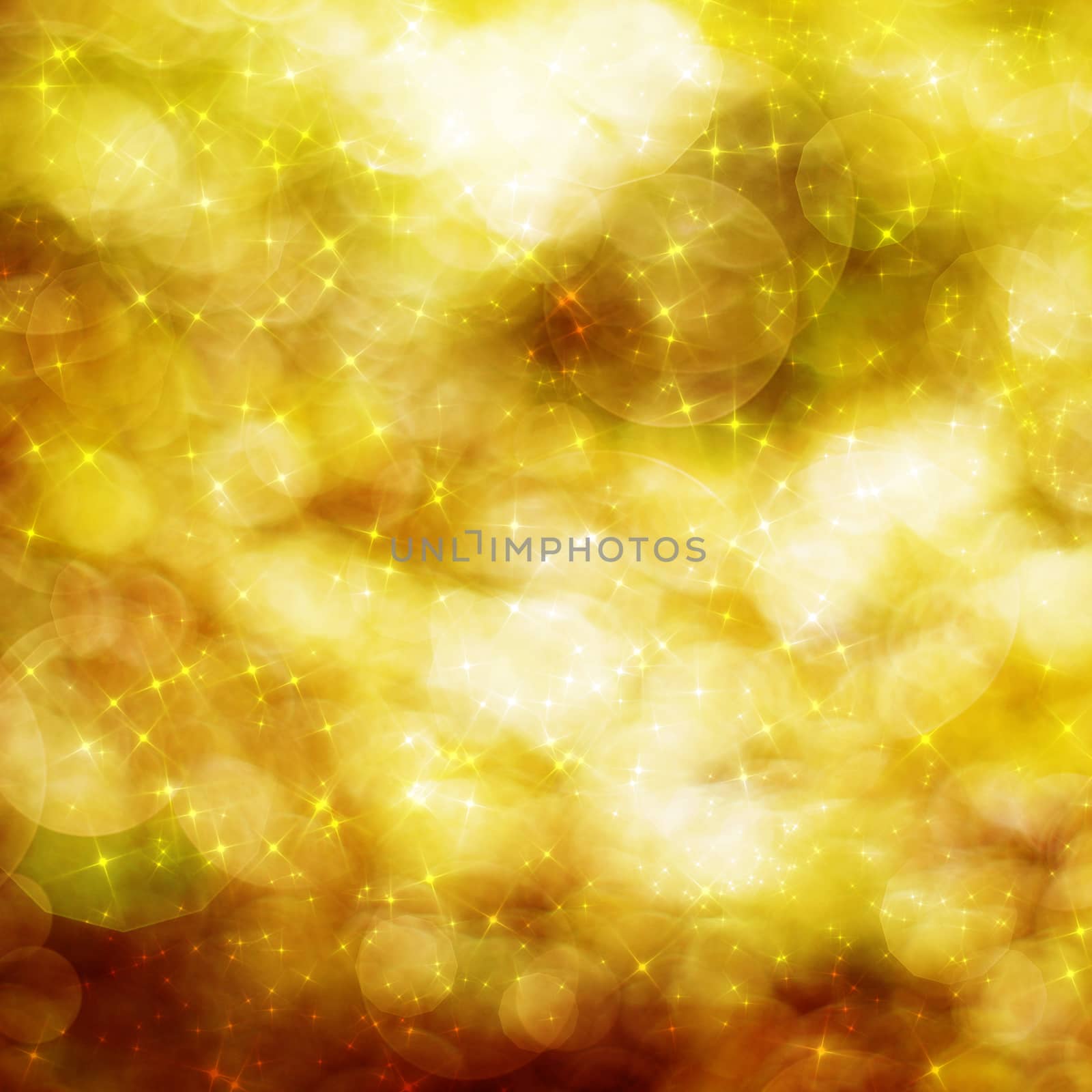 Golden bokeh background with stars