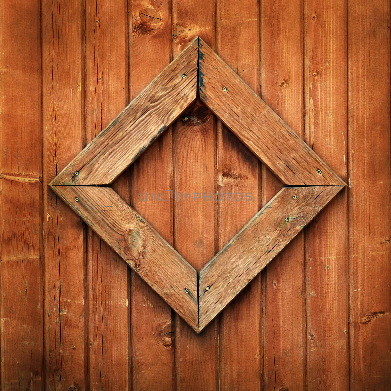 Wooden planks background with frame