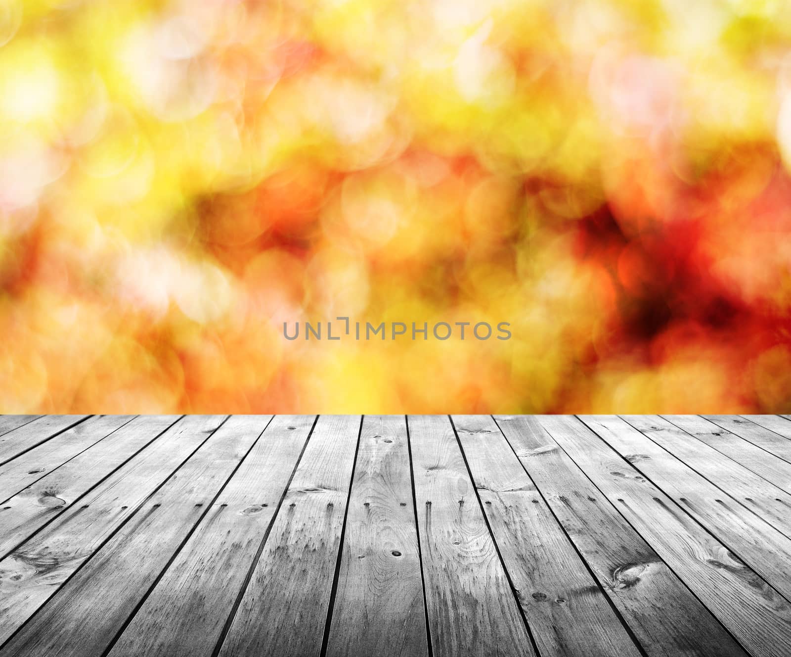 Empty wooden table for product display montages