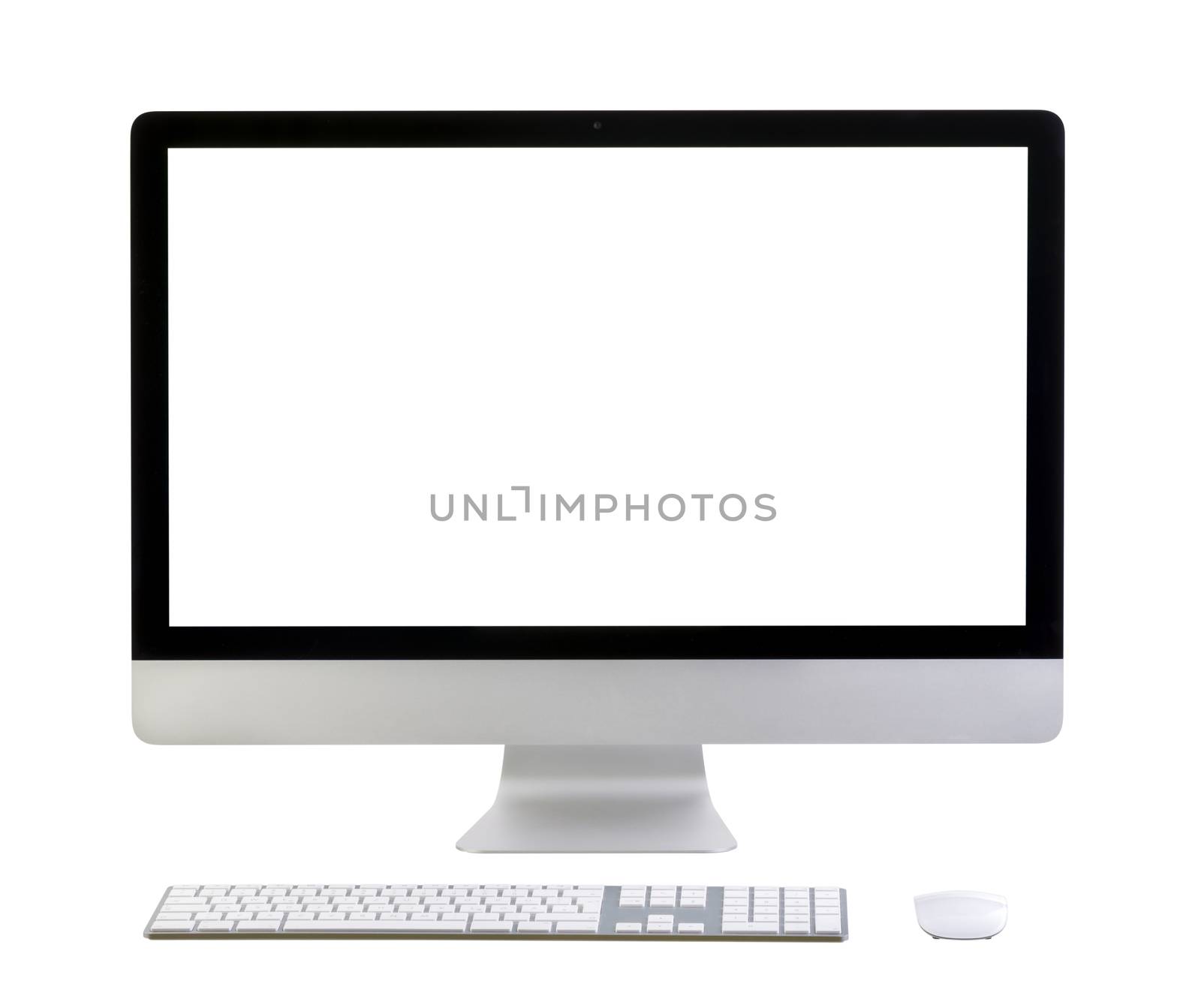 Illustration of modern computer monitor with blank screen. Isolated on white. added for screen.